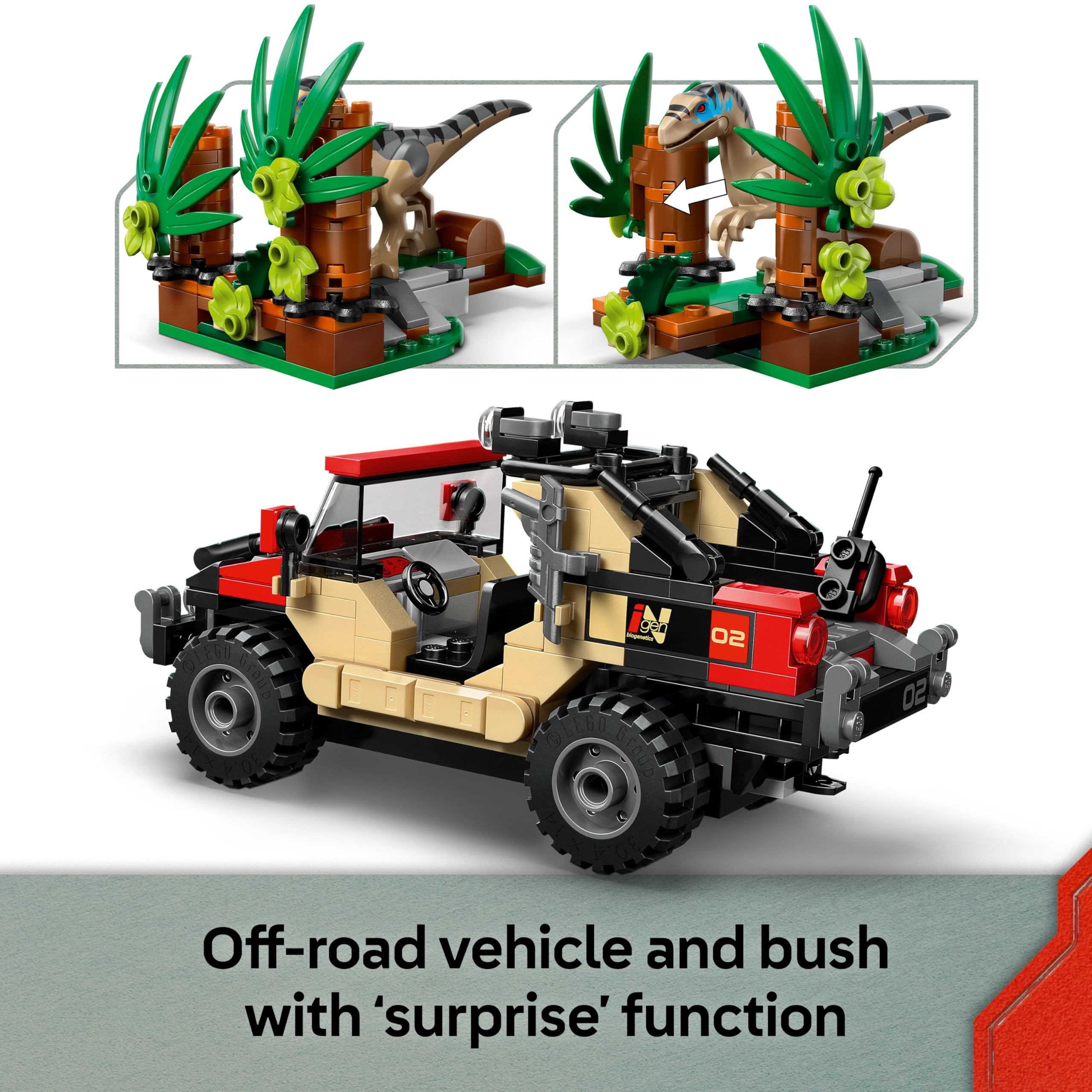 LEGO Jurassic World Raptor Off-Road Escape 76972 Building Set | Ages 6+ | Includes 2 Dinosaurs 3