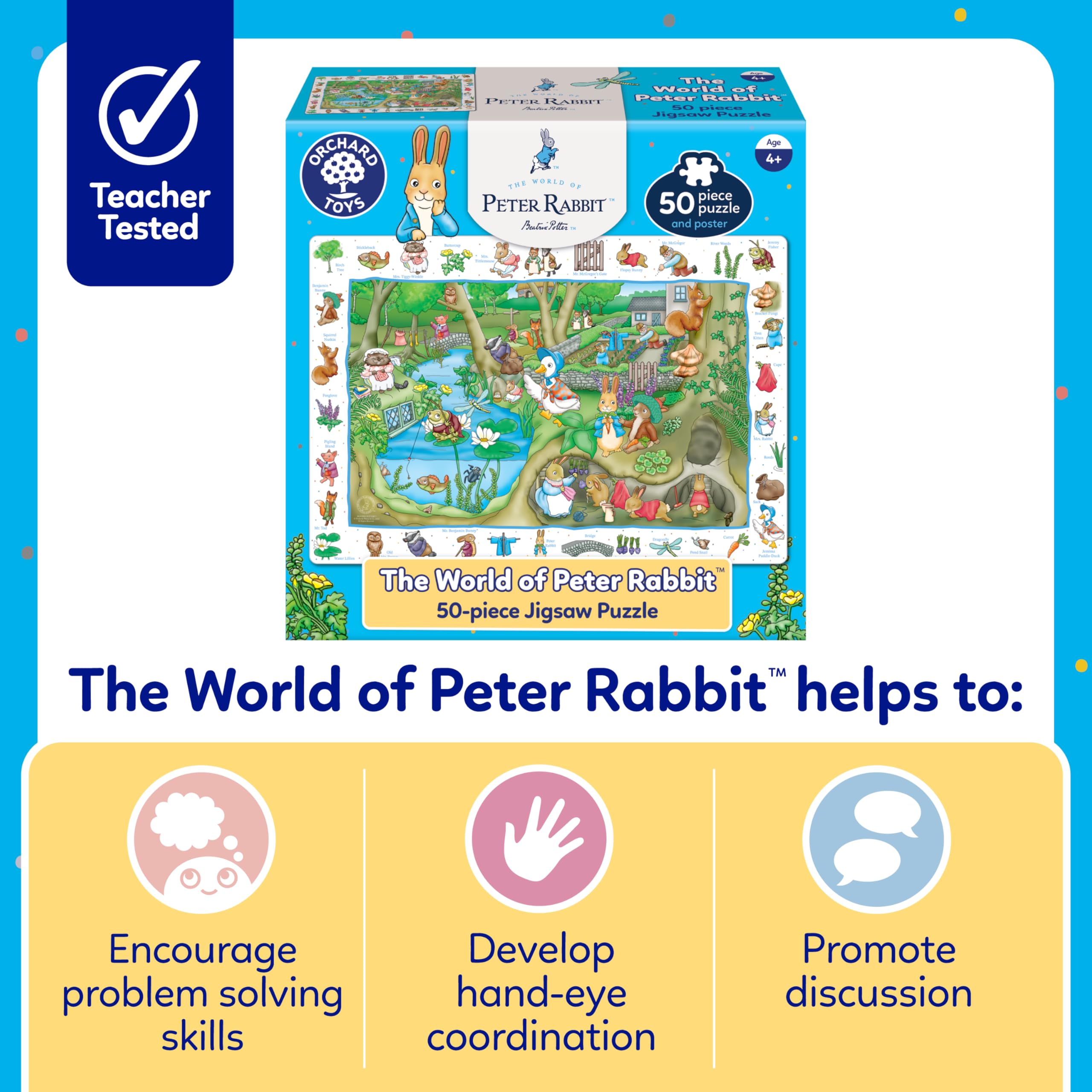 Peter Rabbit 50-Piece Jigsaw Puzzle - Educational Puzzle for Ages 4+ 3