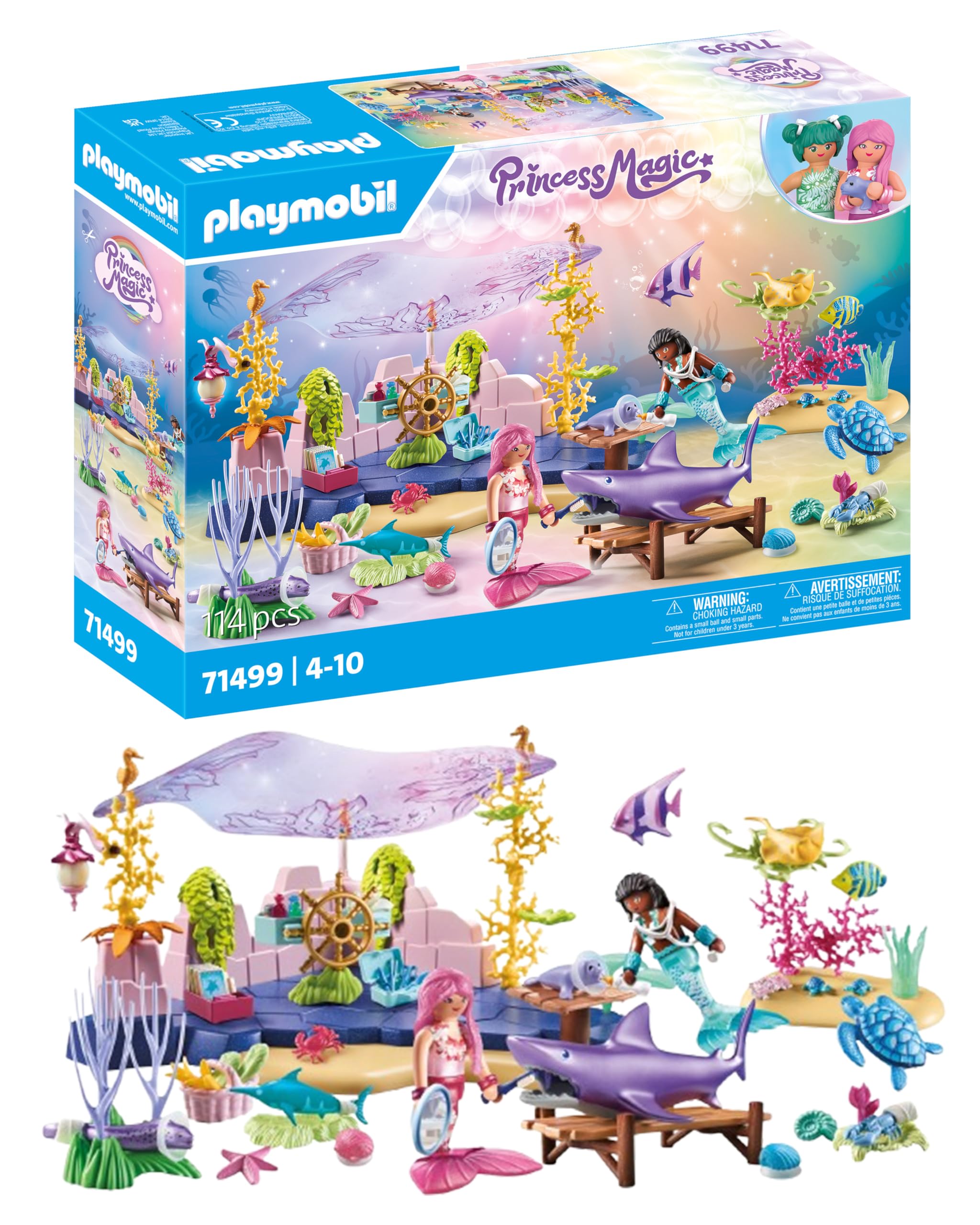 Playmobil Mermaid Sealife Care - Underwater Adventure Playset for Kids 4+ 1