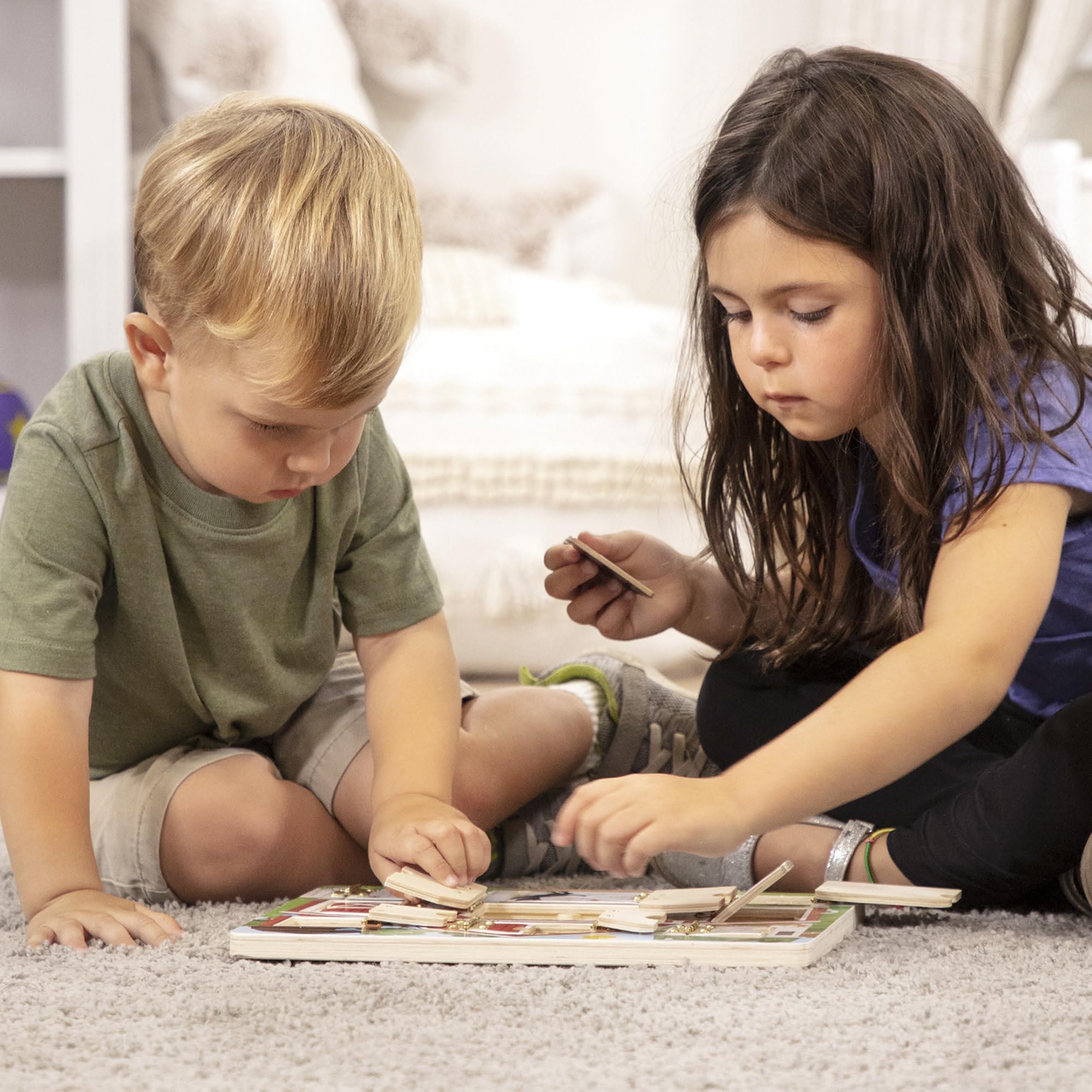Melissa & Doug Hide and Seek Farm Wooden Activity Board with 9 Animal Magnets | Ages 3+ 7