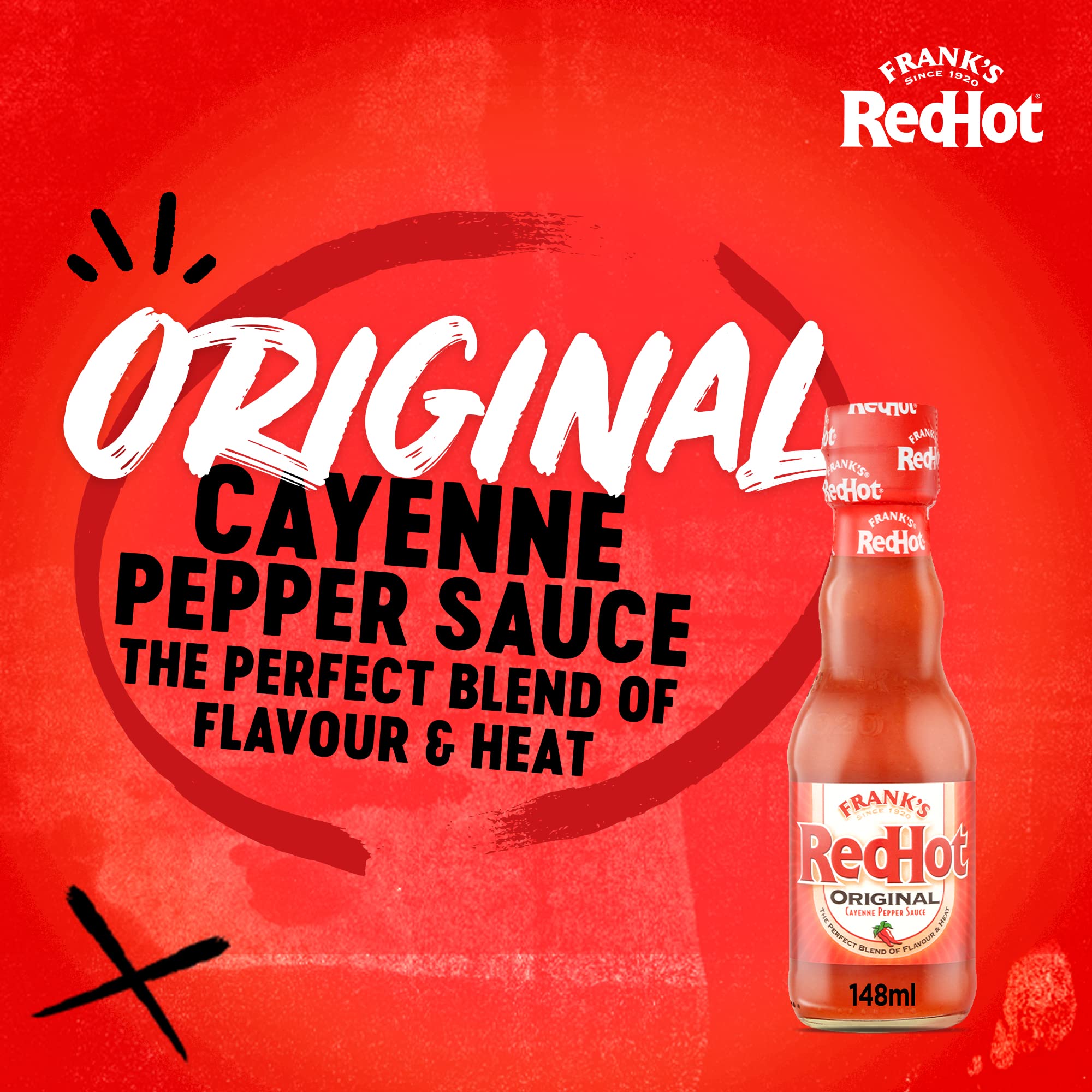 Frank's RedHot Original Cayenne Pepper Sauce - Classic Buffalo Wing Flavour | 148 ML (Pack of 2)