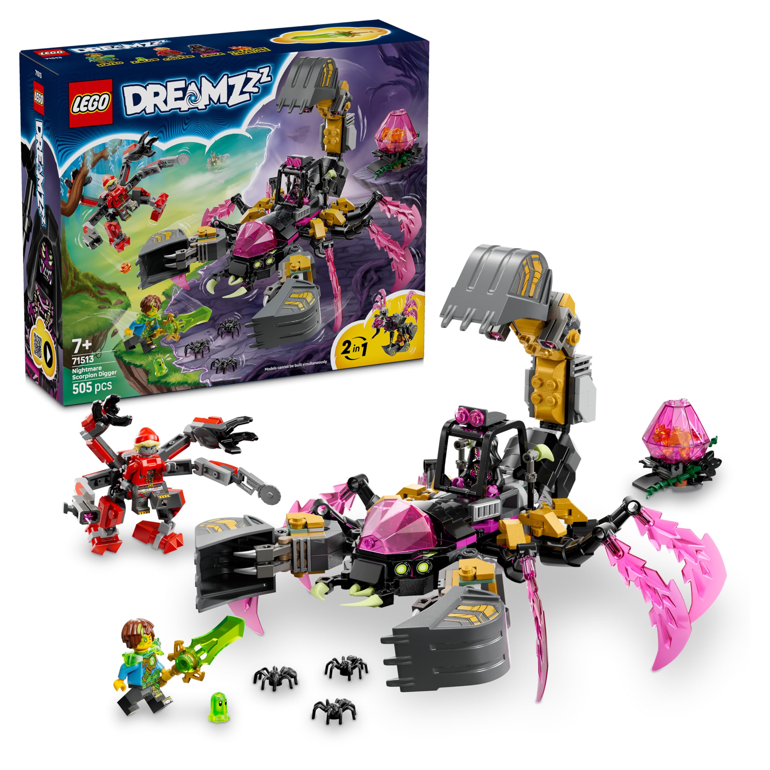 LEGO DREAMZzz Nightmare Scorpion Digger 71513 Building Set | 2-in-1 Build | Ages 7+