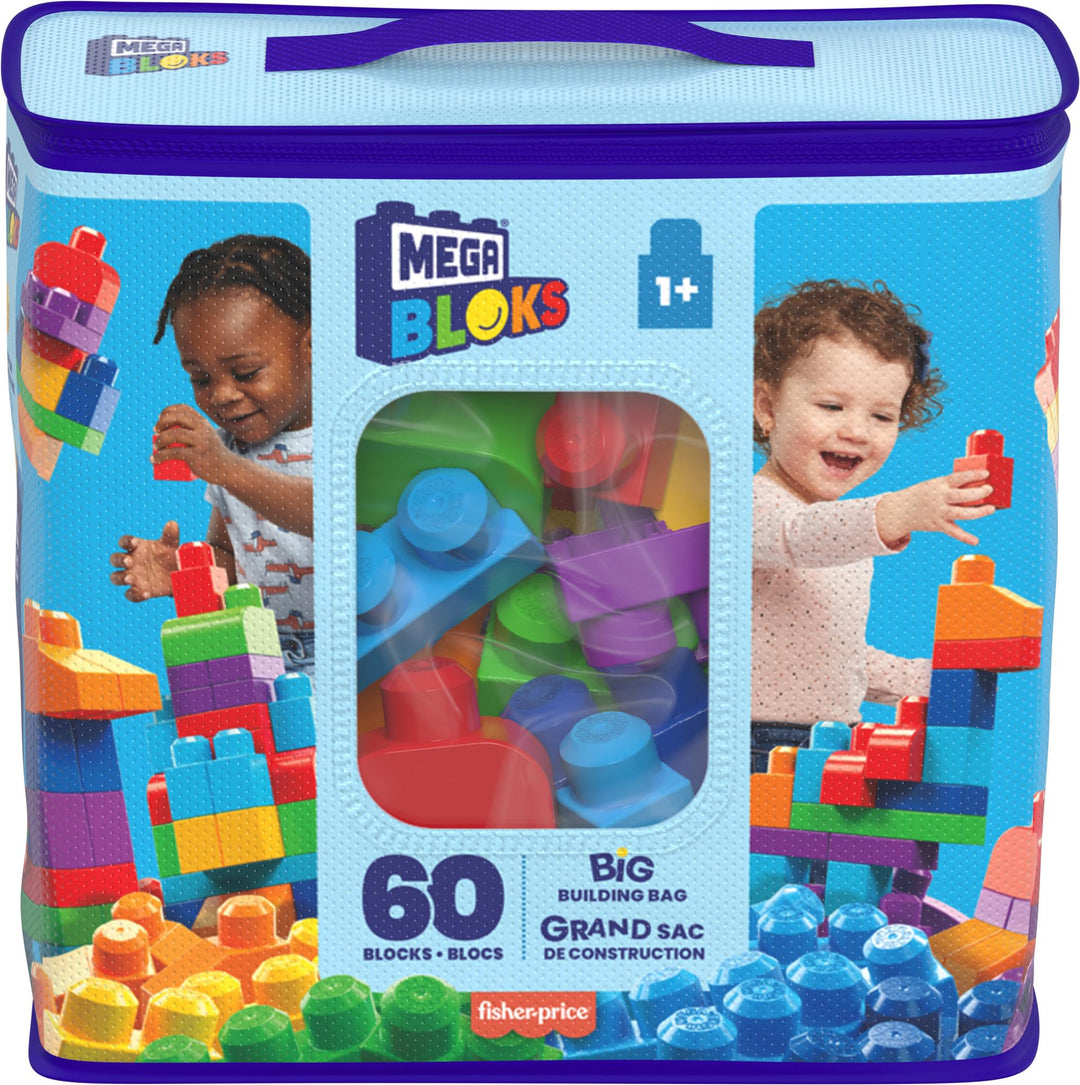 Mega Bloks First Builders Big Building Bag Playset - 60-Piece Building Set for Toddlers 1+