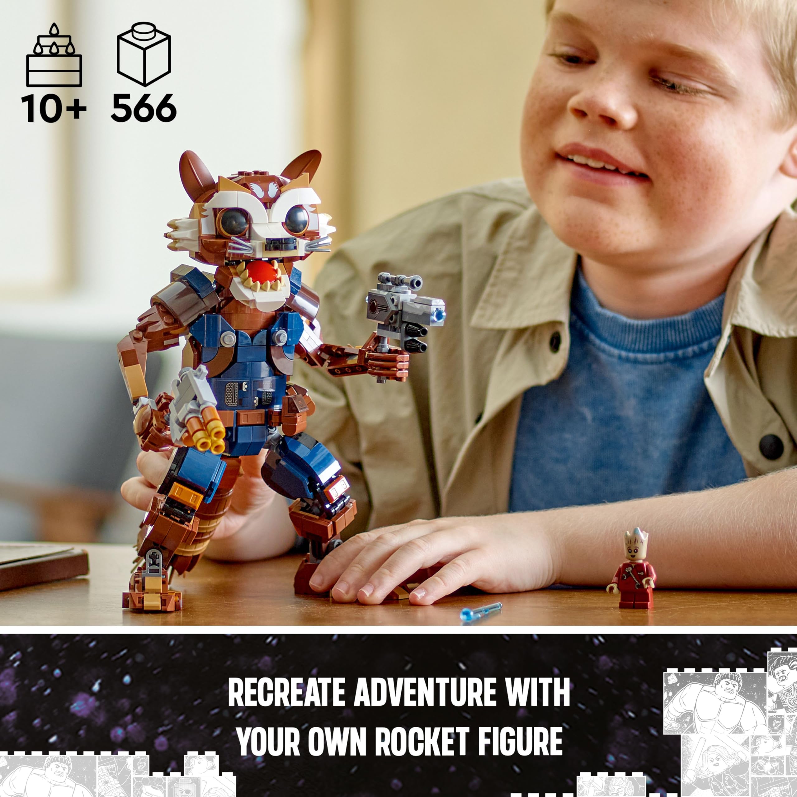 LEGO Marvel Rocket & Baby Groot Buildable Action Figure Toy Set - 10+ 8