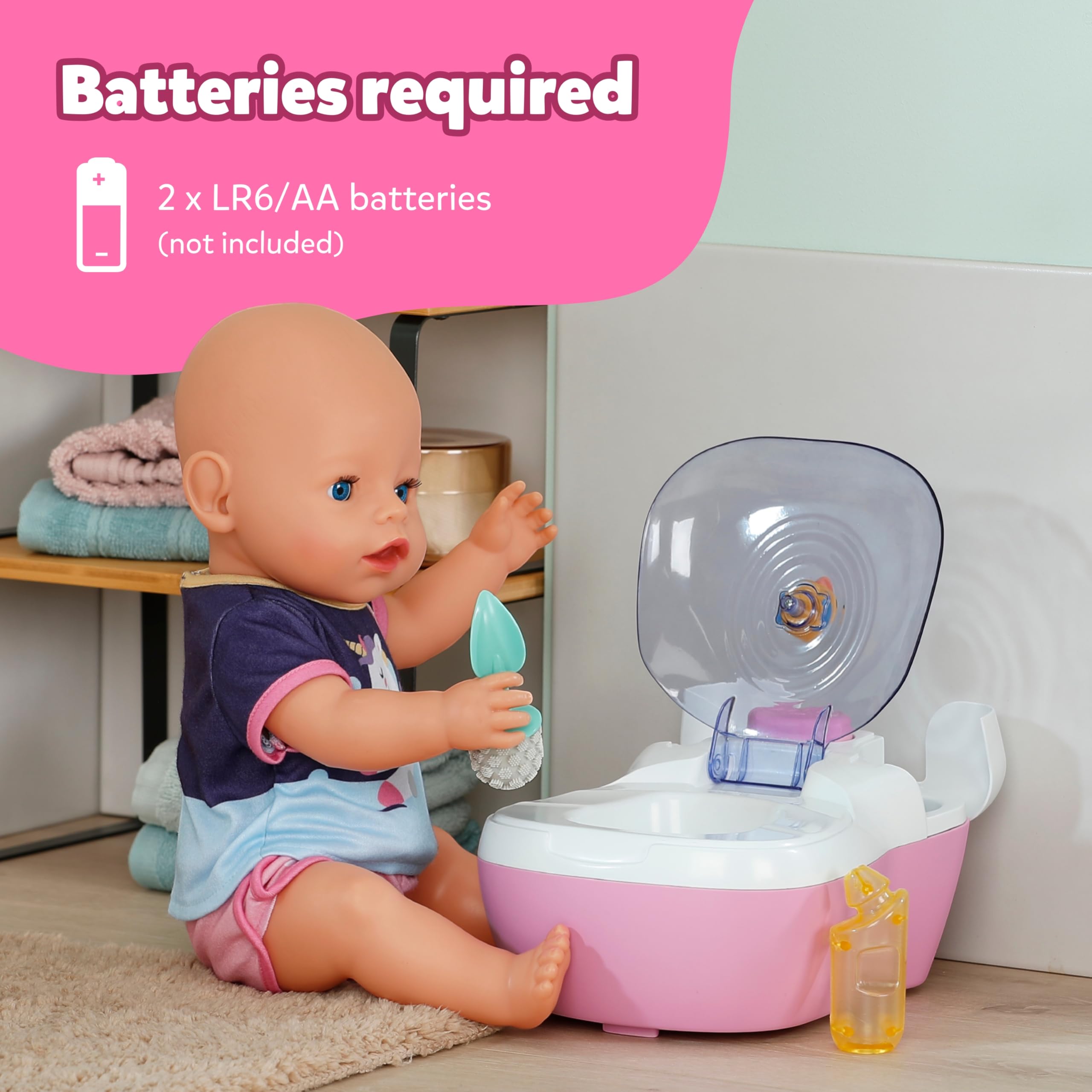 BABY born Toilet - Doll Toilet with Flushing Sounds, Toilet Song & Accessories 17