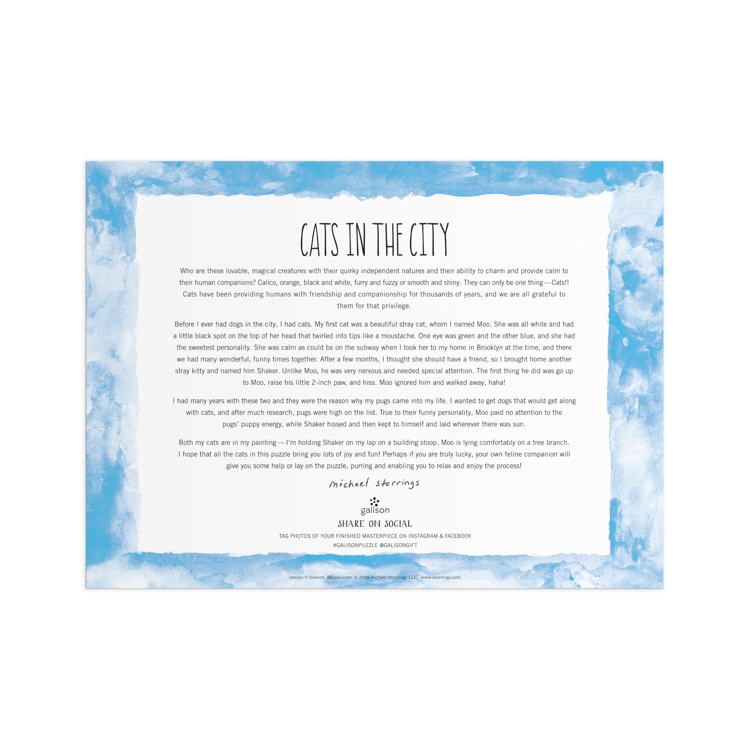 Galison Cats In City Gardens Jigsaw Puzzle - 1000 Pieces | Michael Storrings Artwork 3