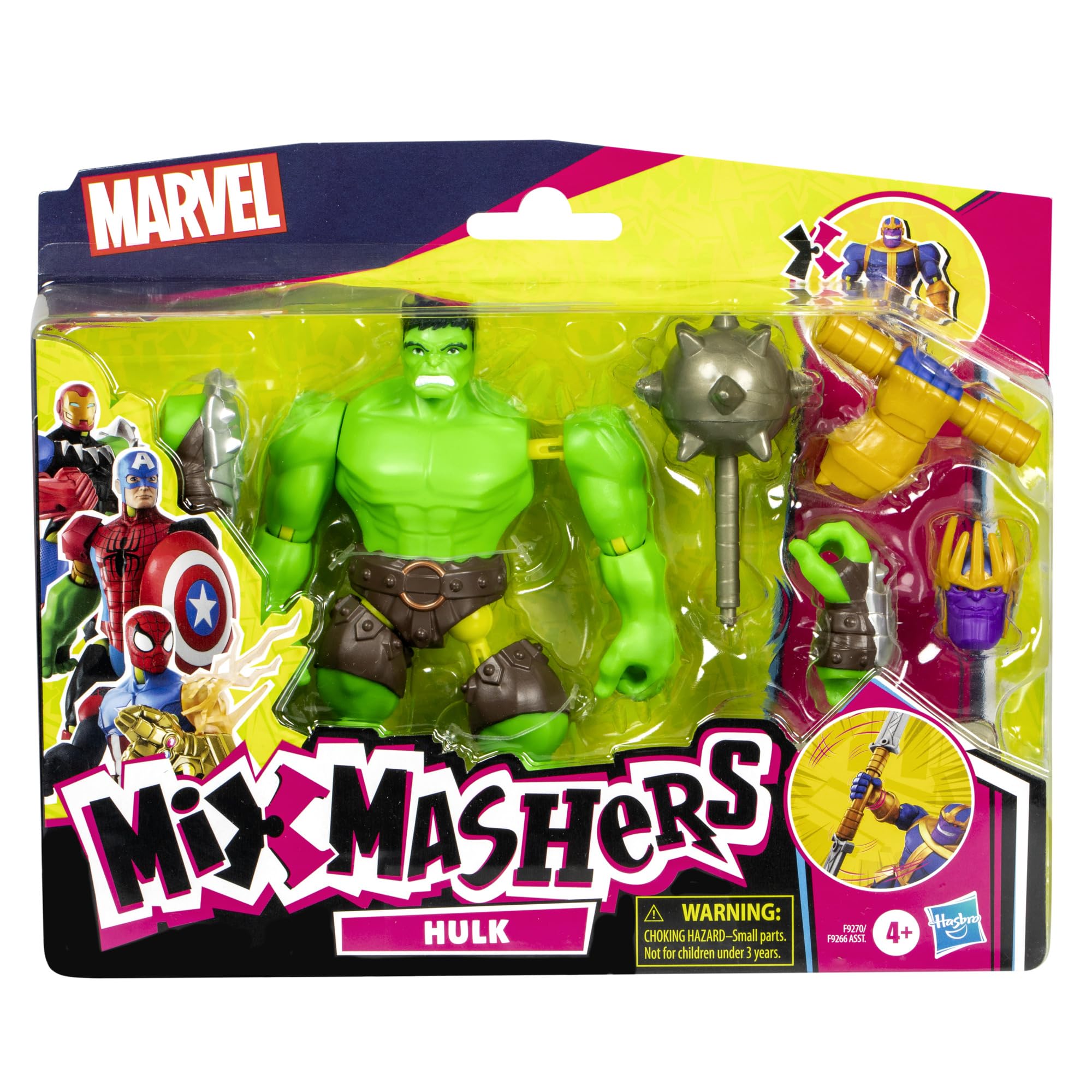 Marvel Press MixMashers Hulk Custom Deluxe Action Figure with Thanos Parts | 5-inch Scale | Ages 4+