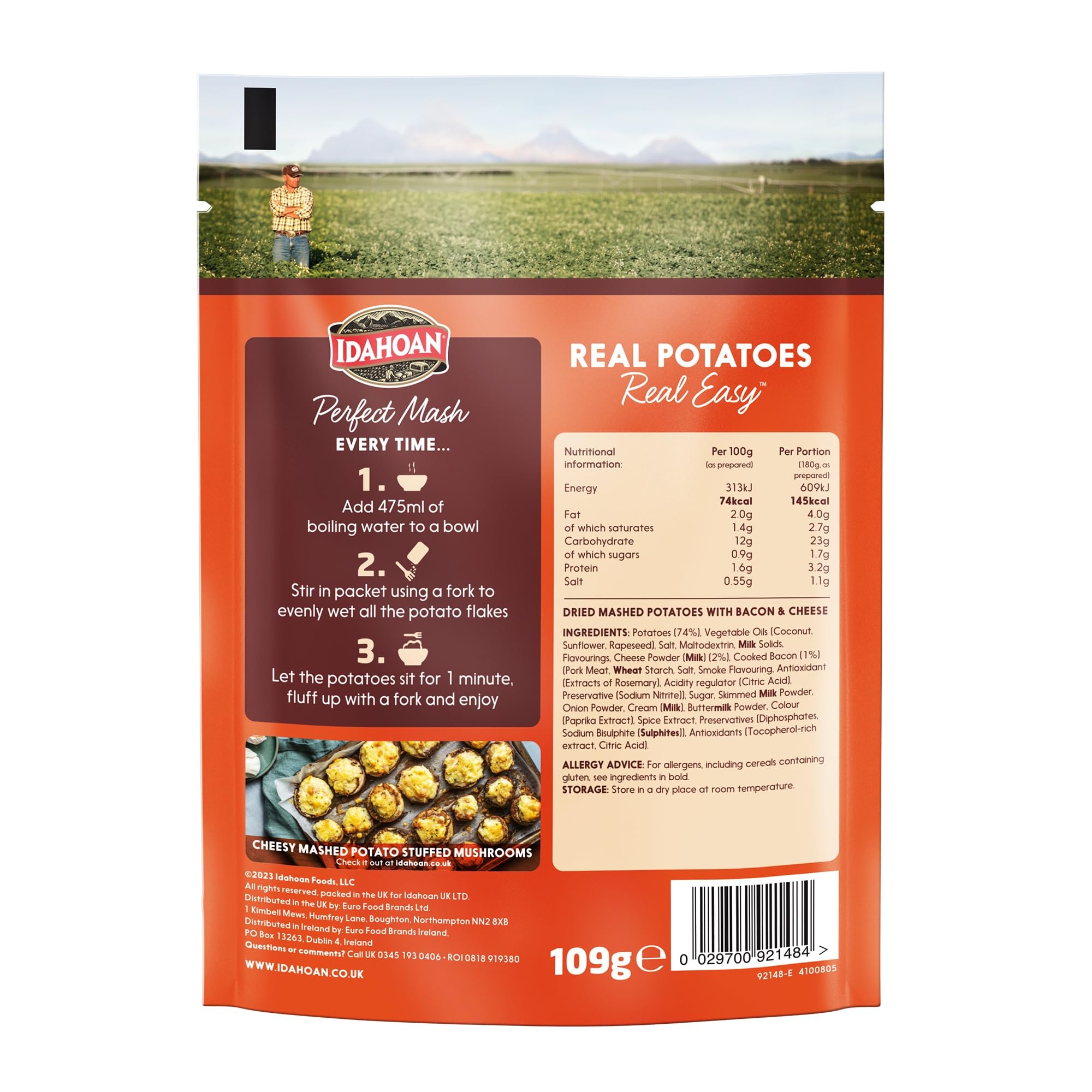 Idahoan Bacon & Cheese Mash - Instant Potatoes | 12 Count Pack | 109g Each 2