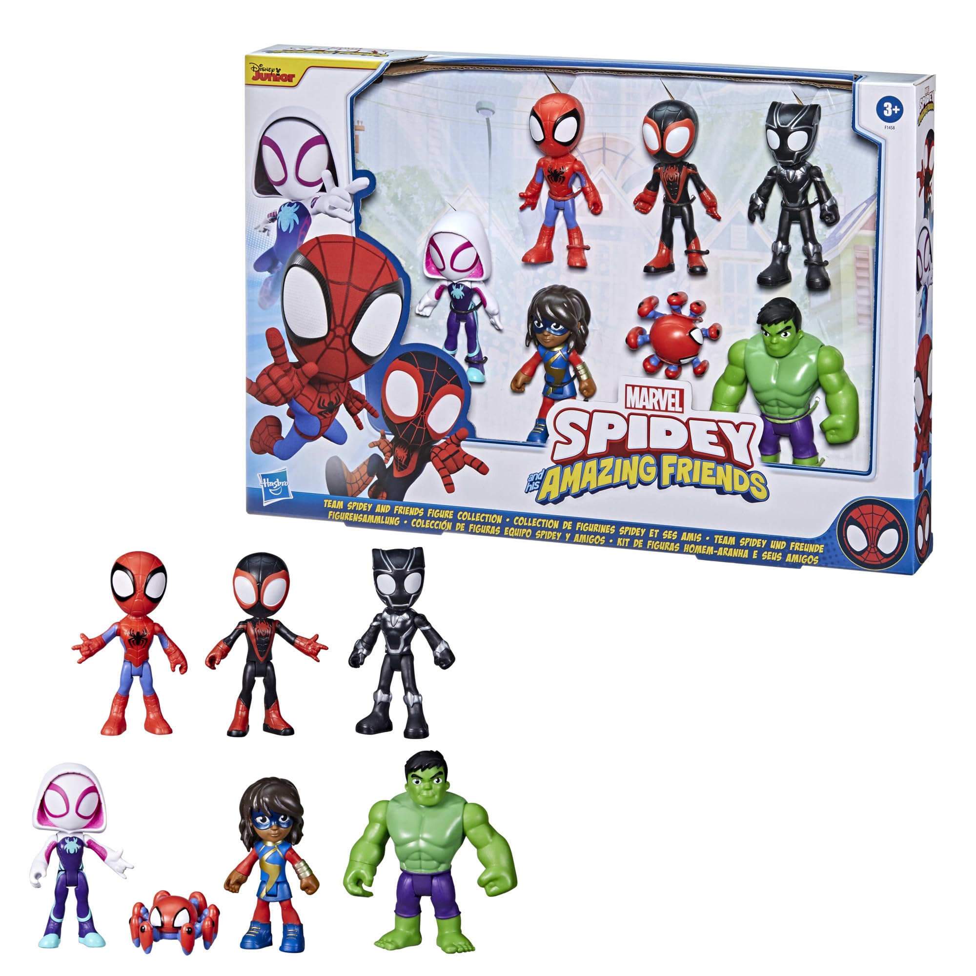 SPIDEY AND HIS AMAZING FRIENDS Team Spidey and Friends Figure Collection - 7 Action Figures, Ages 3+