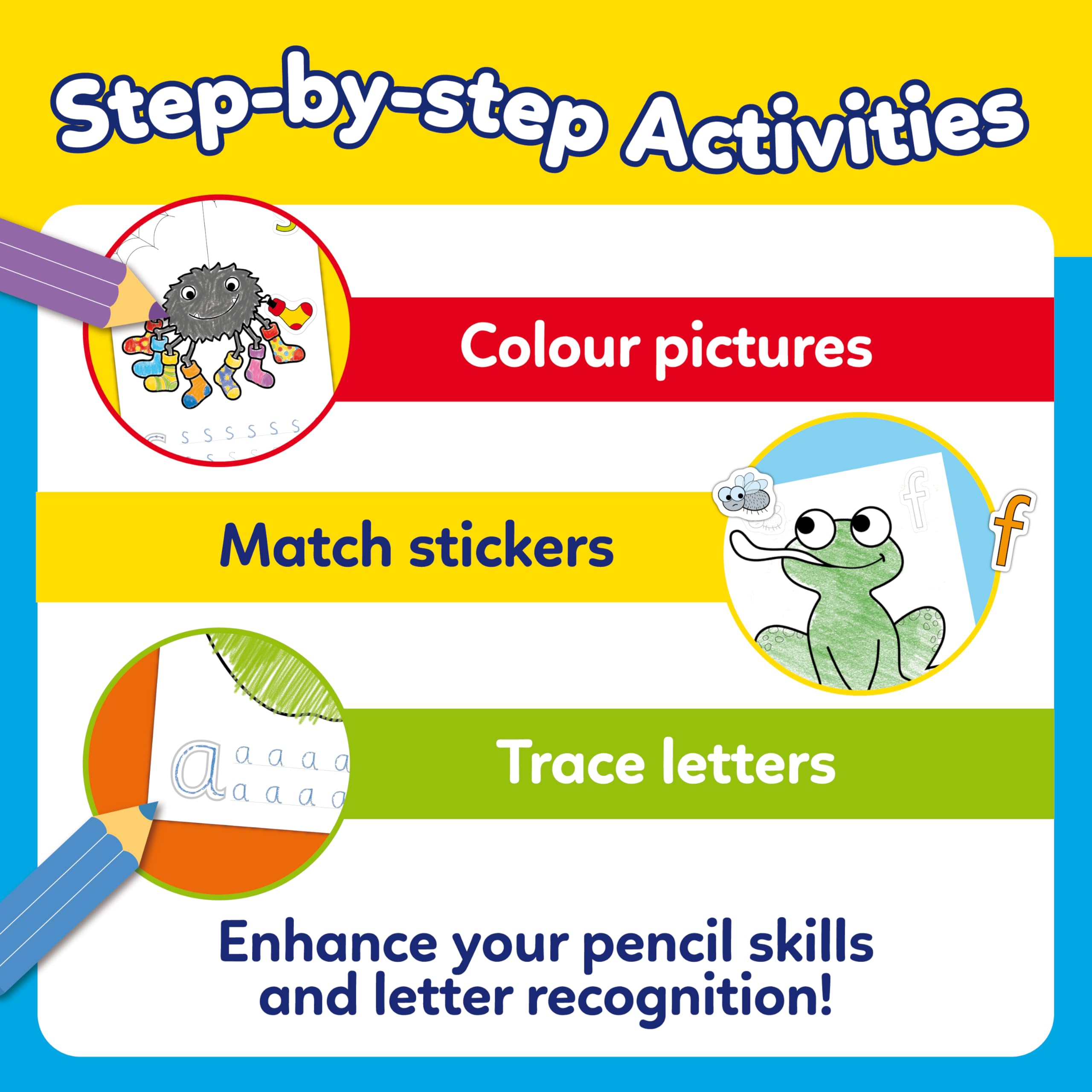 Orchard Toys ABC Colouring and Activity Book - Alphabet Tracing & Stickers | Ages 4+ | Recycled Paper 3