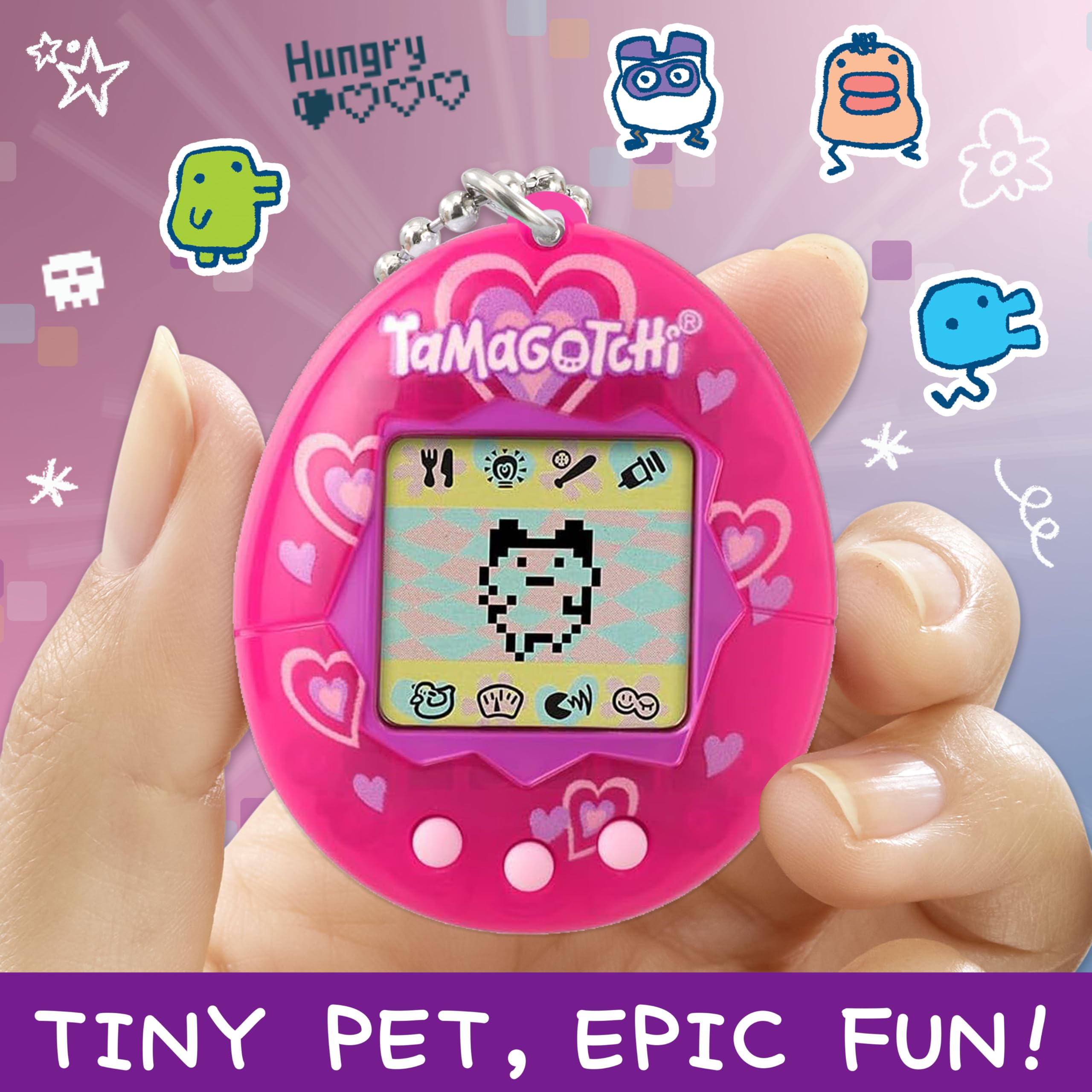 Bandai Tamagotchi Original Lots of Love Shell - Retro Electronic Pet Toy for Kids & Adults 5