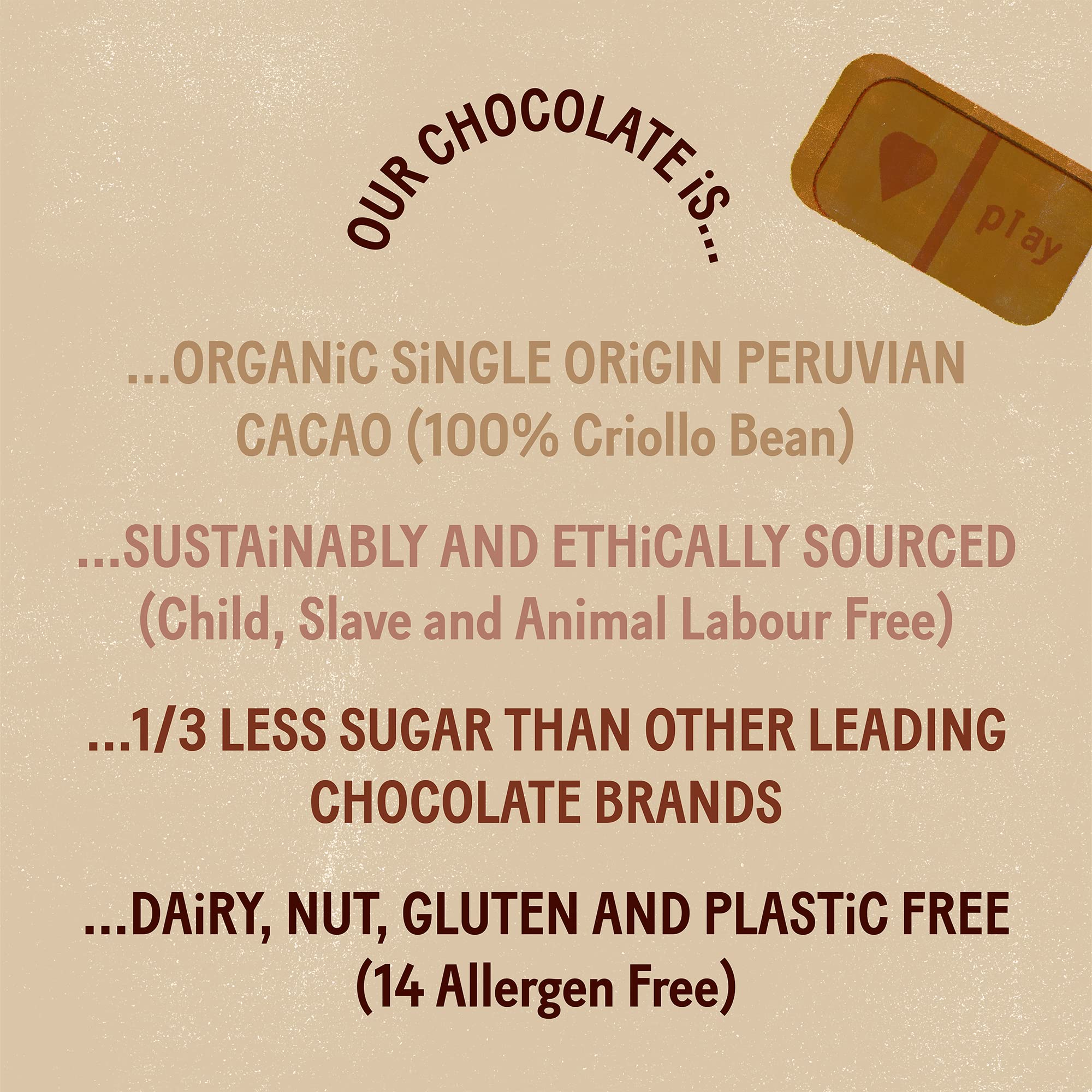 PLAYin CHOC JustChoc Organic Vegan Chocolate Bars - Allergy-Free Dairy-Free Treats 6