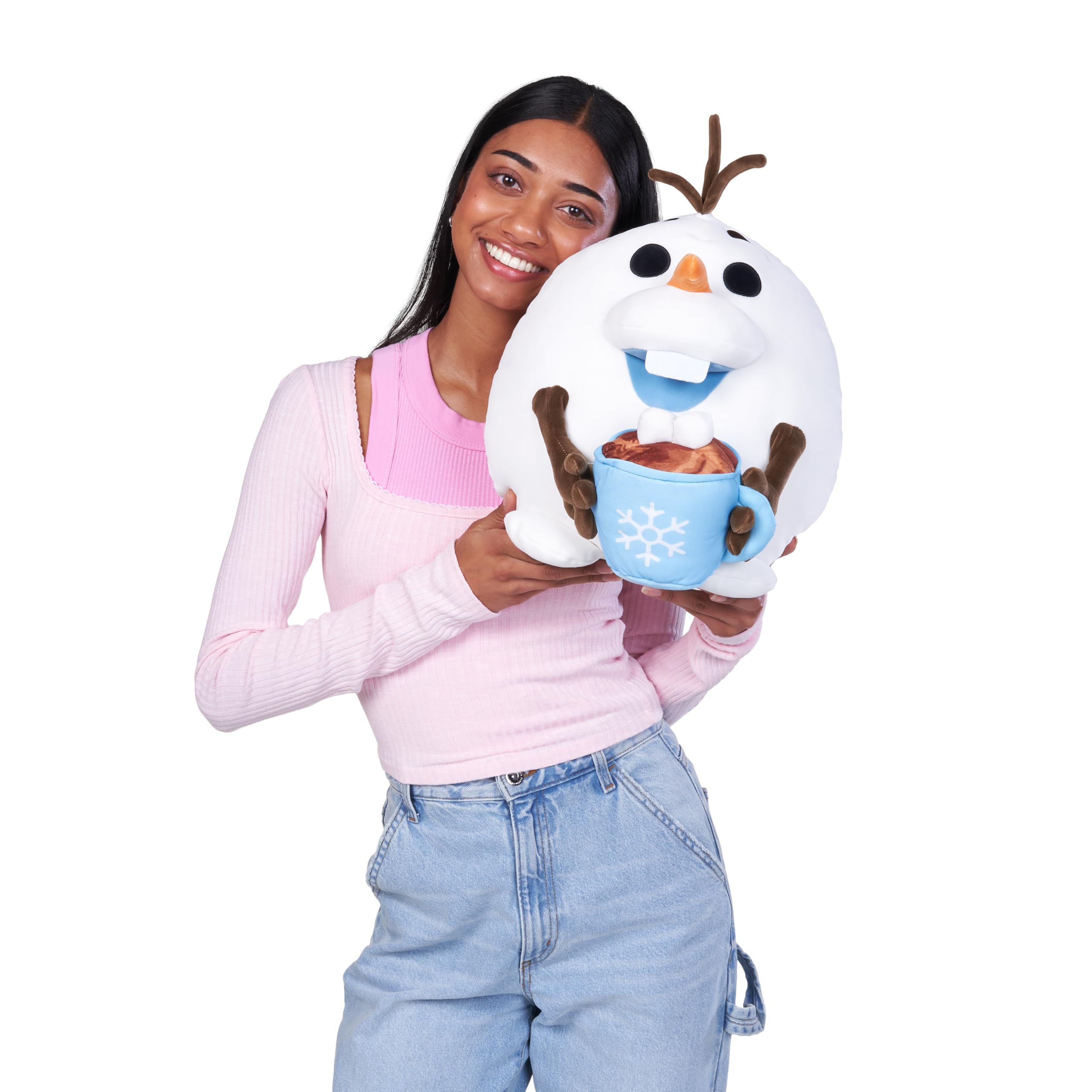Snackles Disney 14-inch Olaf Plush with Snack Accessory - Super-Soft Huggable Toy for Kids 6