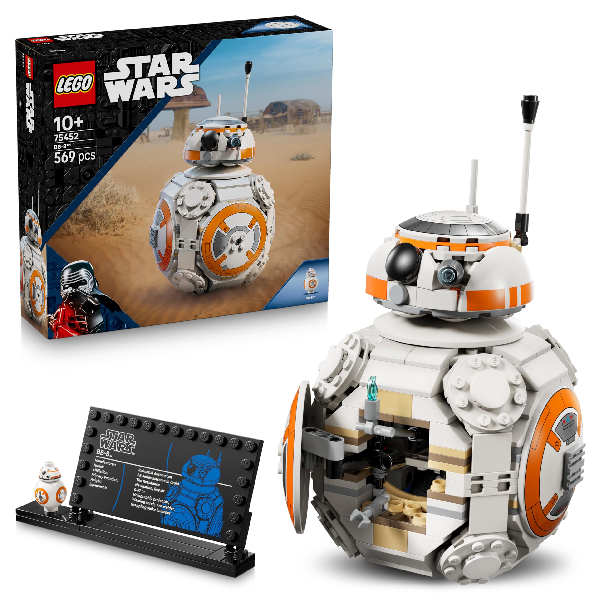 LEGO Star Wars 75452 BB-8 Astromech Droid Figure Model Kit | Ages 10+ | Multicolor