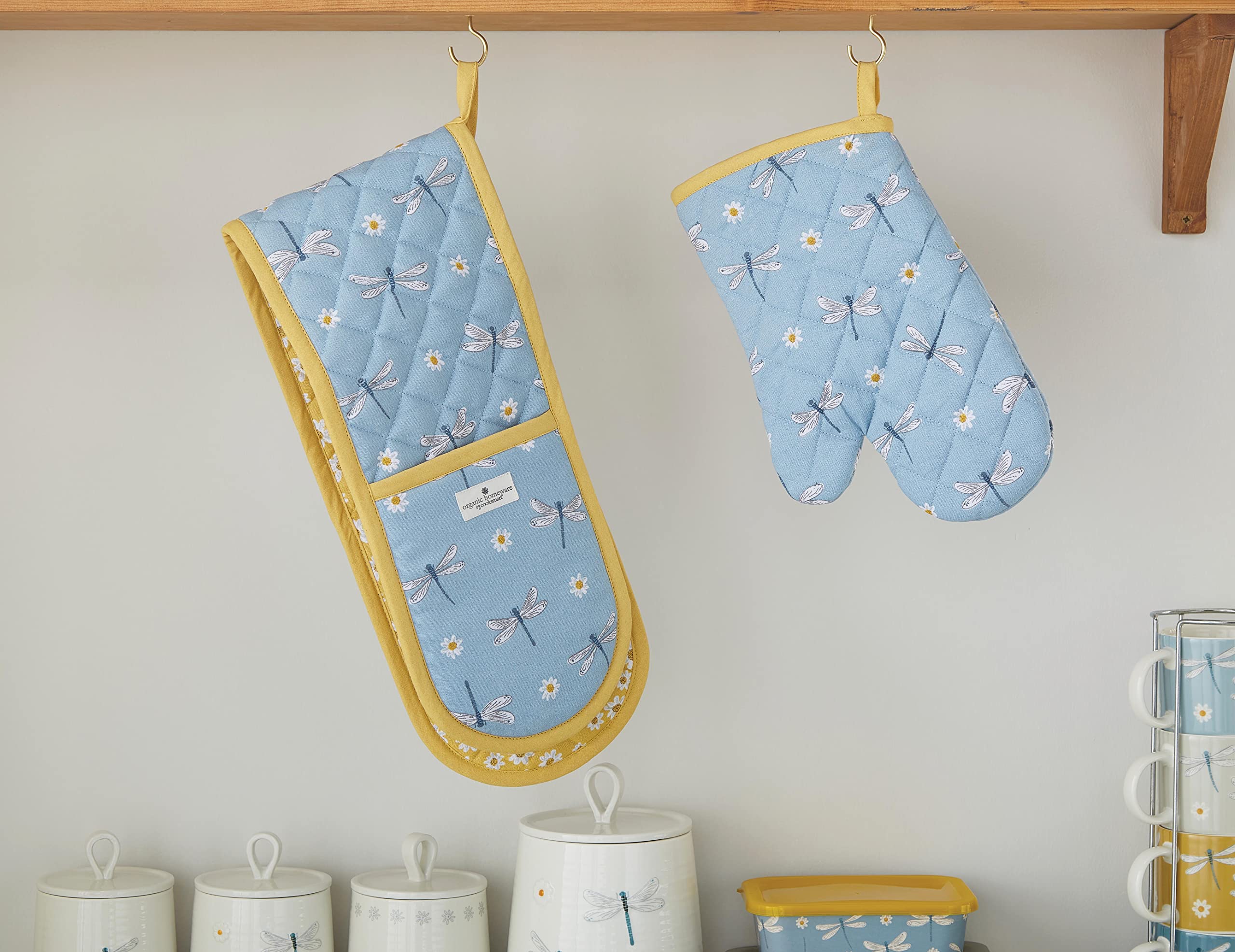 Cooksmart Double Oven Gloves - Heat Resistant Protection | British Designed | English Meadow 3