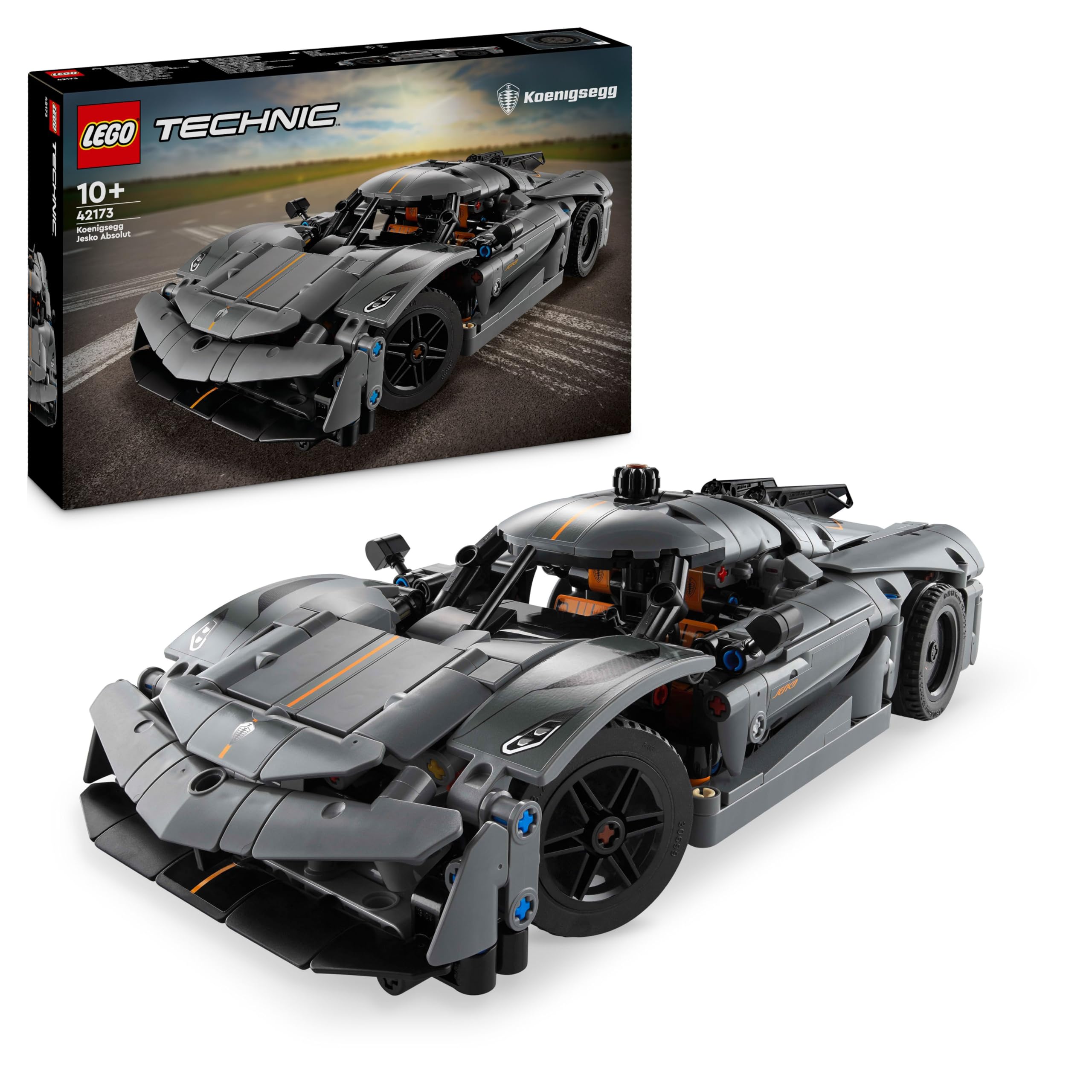 LEGO Technic Koenigsegg Jesko Absolut Grey Hypercar Building Set 42173 for Ages 10+ 1