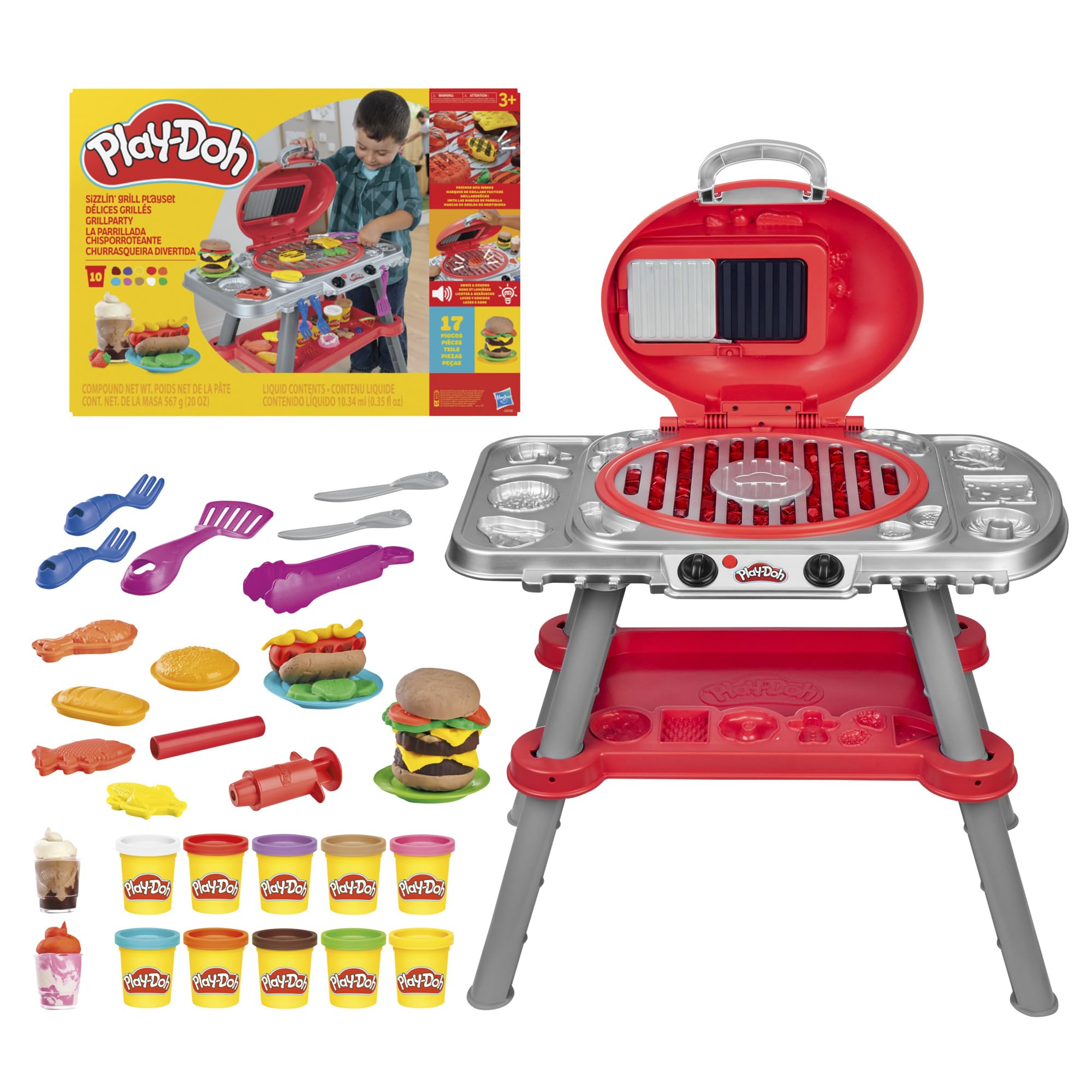 Play-Doh Sizzlin' Grill Toy Playset - Interactive BBQ Role Play for Kids 3+ 1