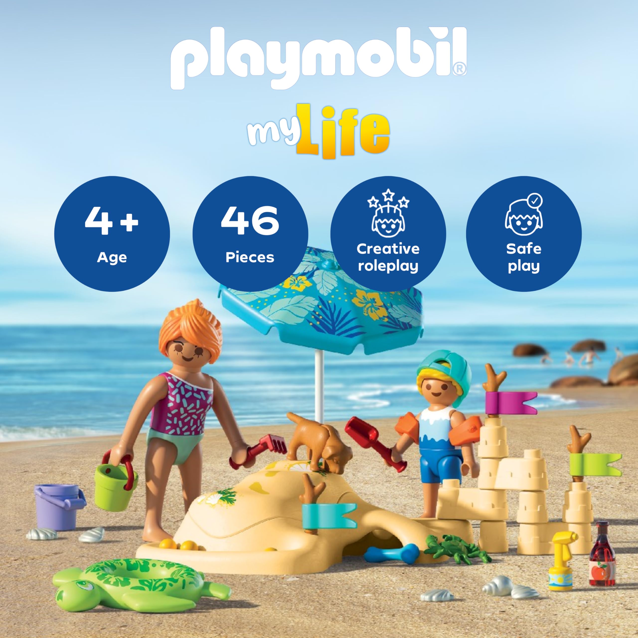 Playmobil Vacation on the Beach Set 71906 | Ages 4+ | Encourages Creativity & Role Play