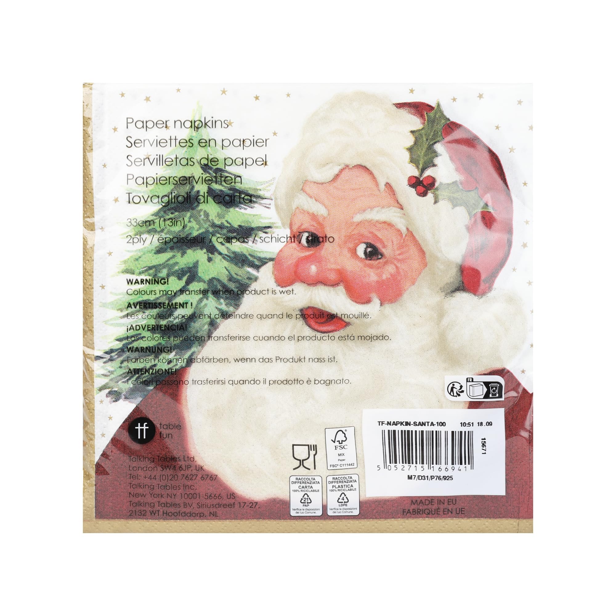 Talking Tables Santa Claus Christmas Napkins 33cm 100 Pack 11