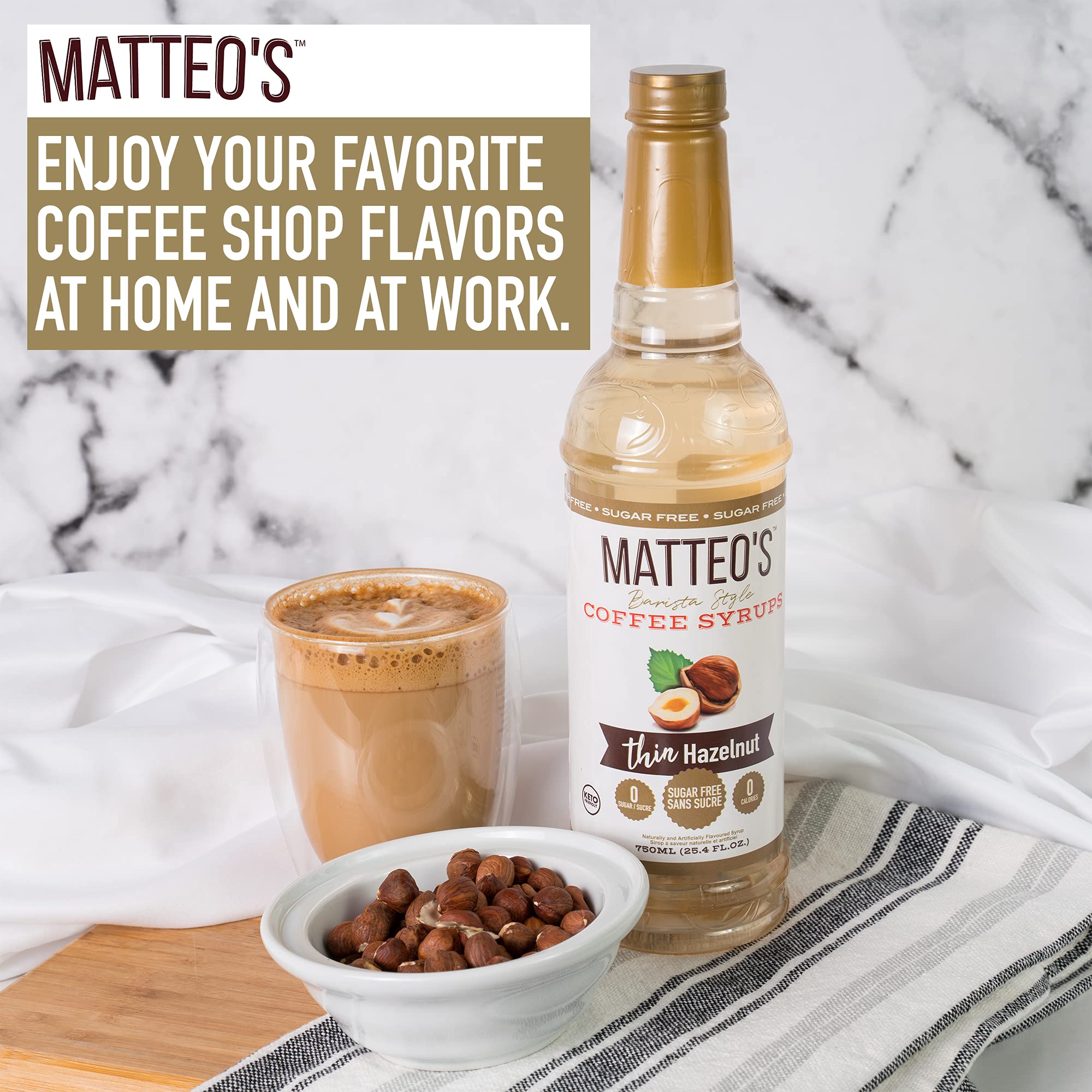 Matteo's Sugar Free Vanilla Coffee Flavoring Syrup | 0 Calorie, Keto Friendly | 750 ml 5