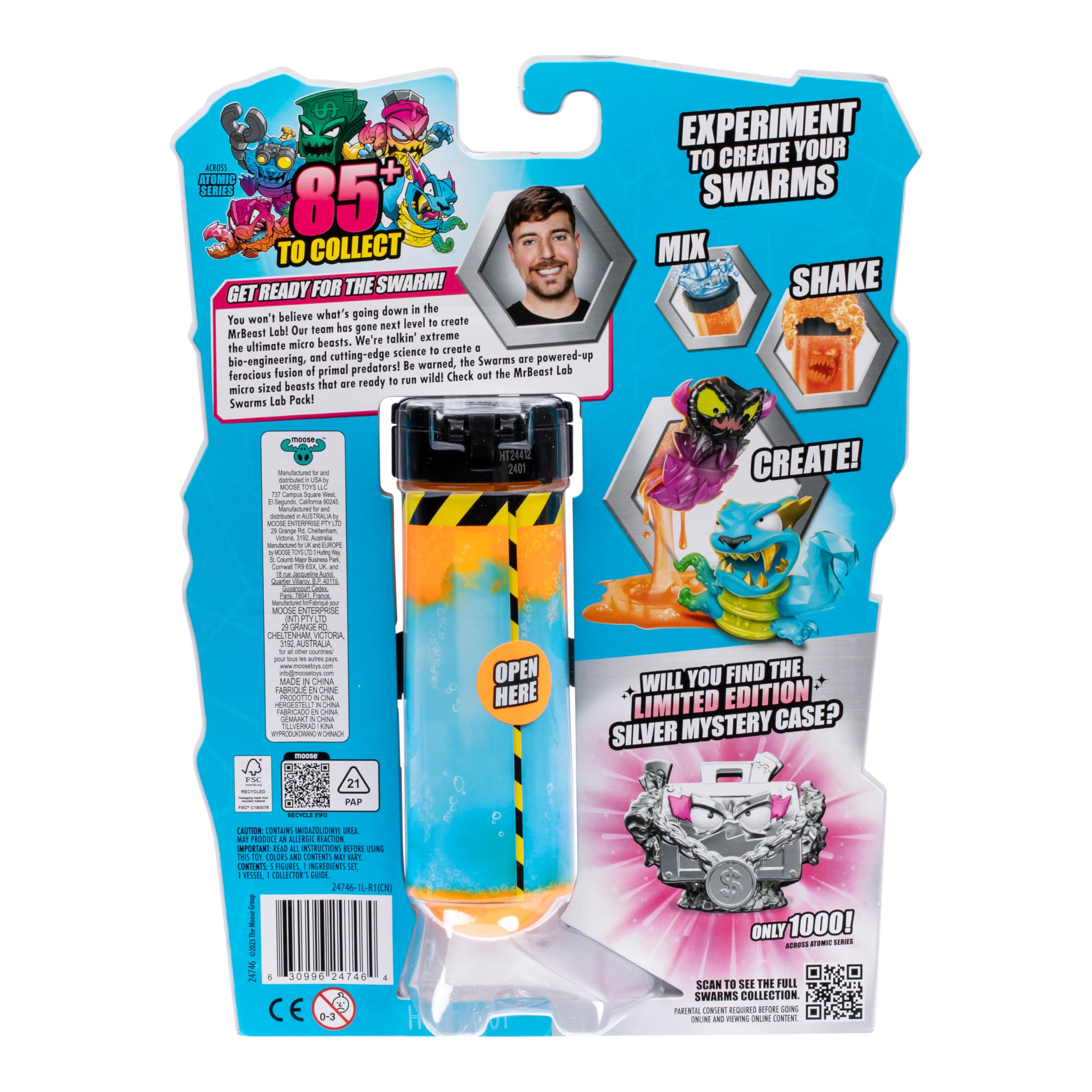 MRBEAST LAB Swarms Atomic Series Lab Pack - Collectible Micro Beasts Playset 5