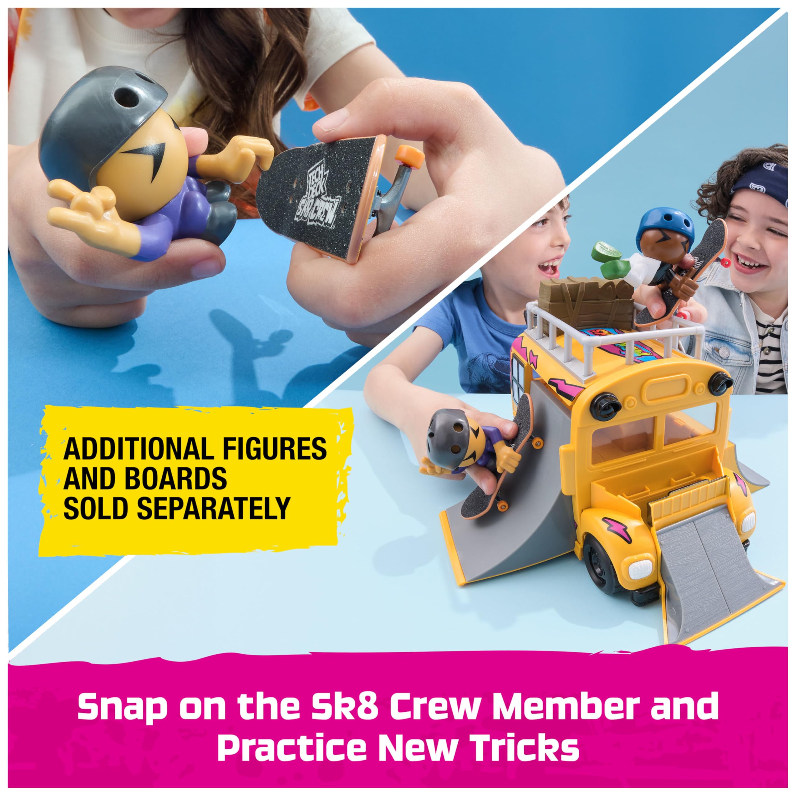 Tech Deck Sk8 Crew 2-in-1 Transforming Ultra Sk8 Bus & Storage with Fingerboard | Ages 5+ 4