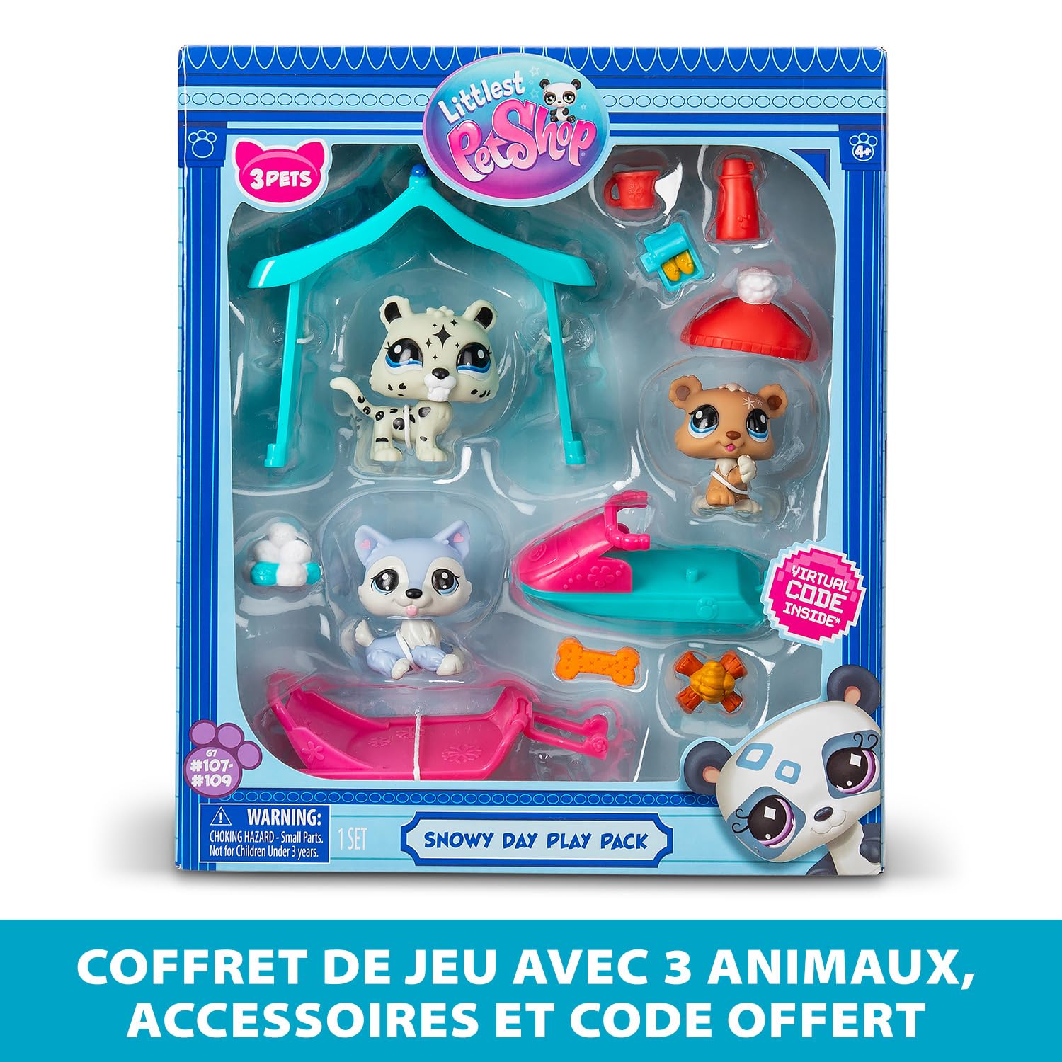 Littlest Pet Shop Snowy Day Play Pack - 3 Animals & 6 Accessories - Ages 4+ 6