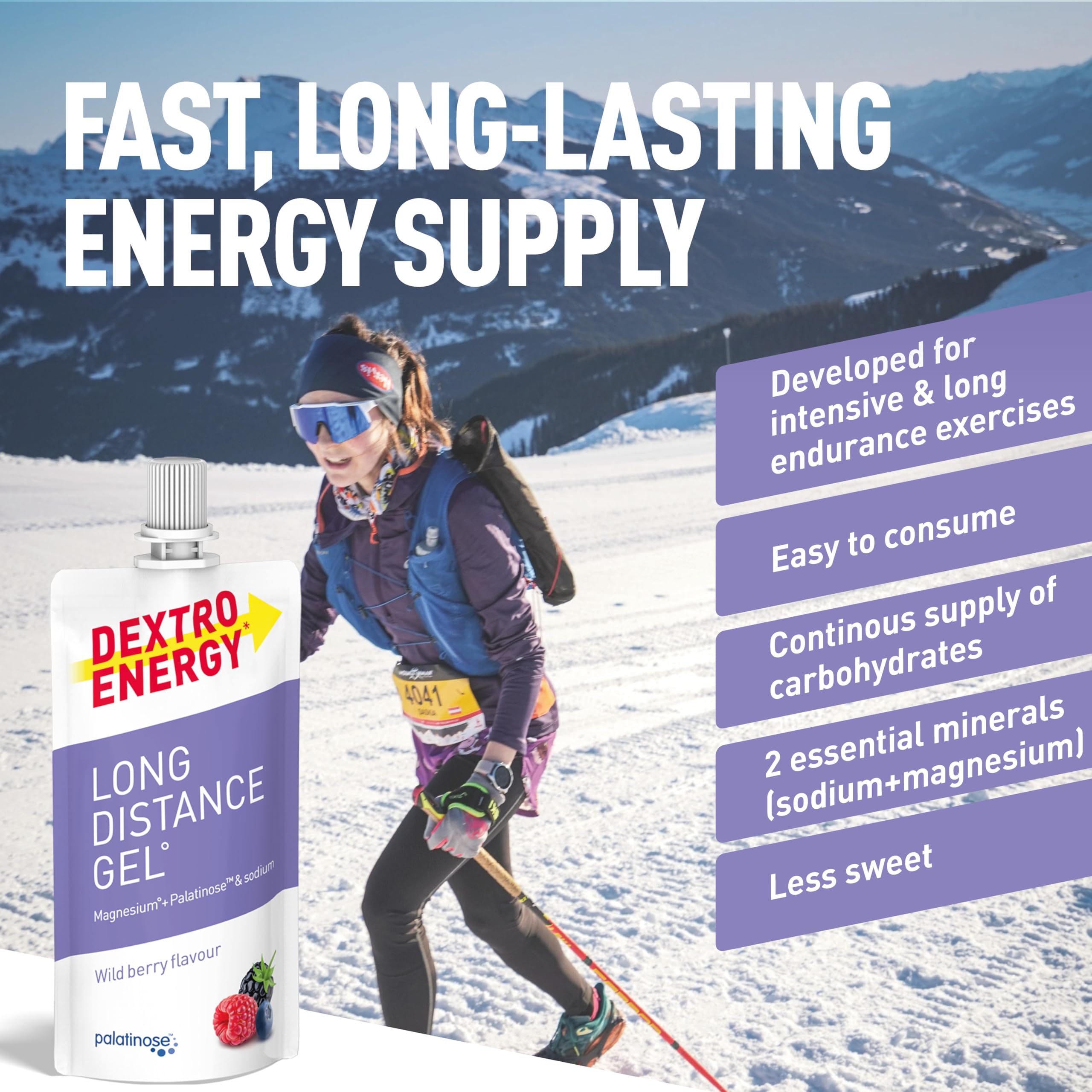 Dextro Energy Long Distance Gel Wild Berry - 50ml Sachet with Fast & Long-Lasting Energy for Endurance Sports 8