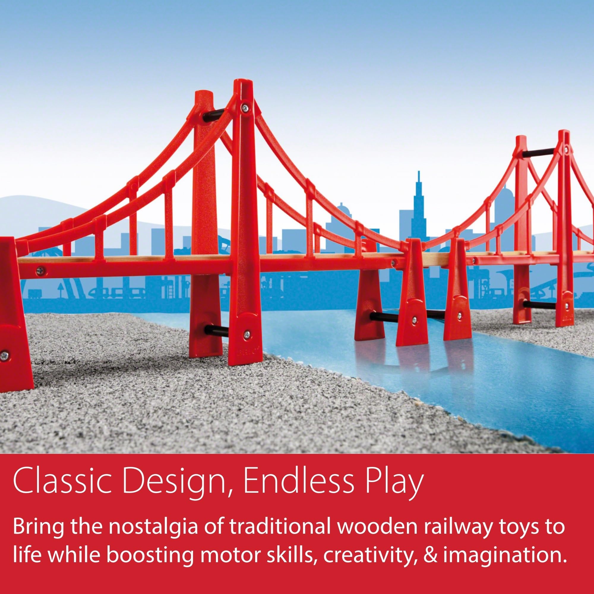 BRIO World Double Suspension Train Bridge - Wooden Train Set Accessory for Kids 3+ 19