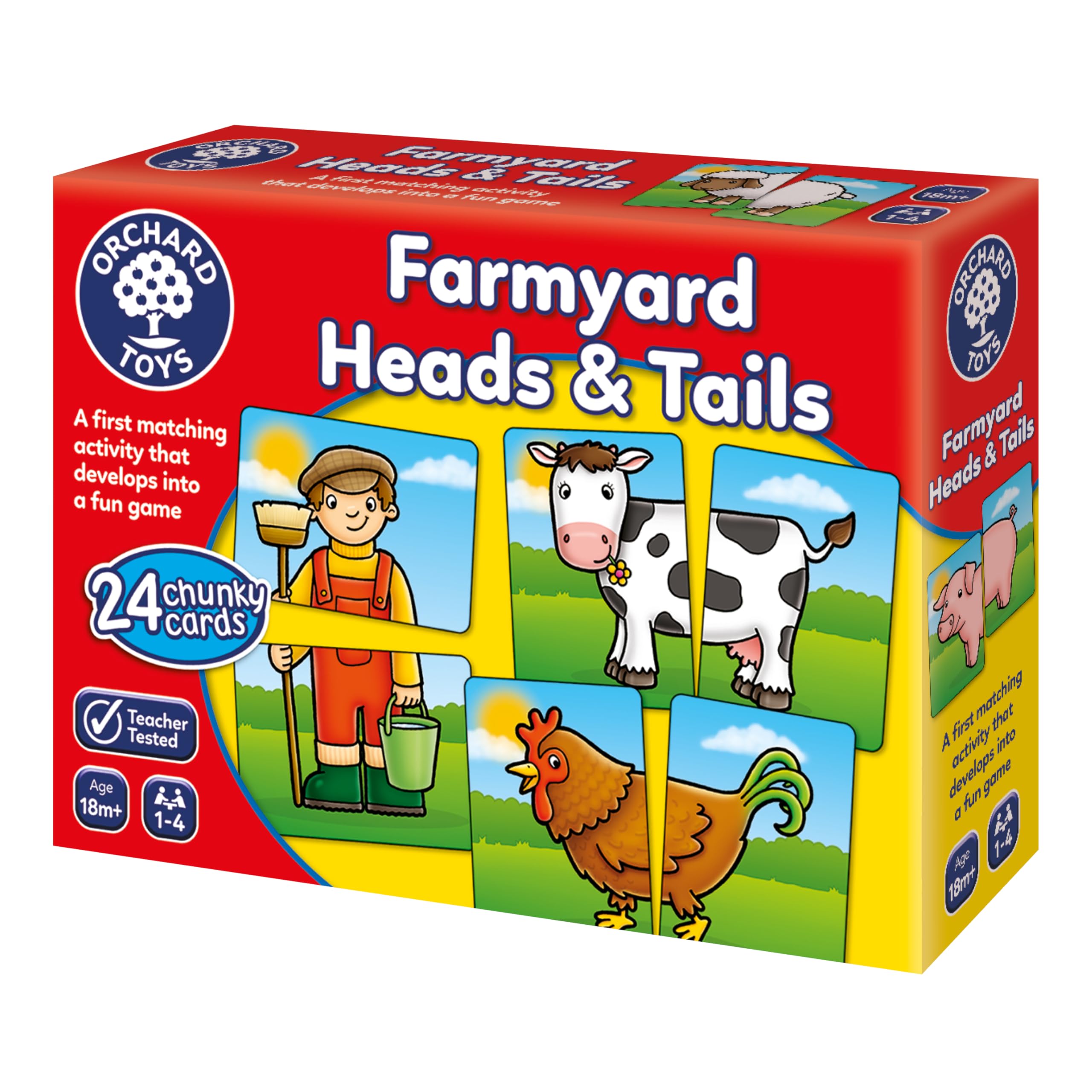 Orchard Toys Farmyard Heads and Tails Game - Matching Pairs Card Game for Toddlers 18 Months+ | 1-4 Players 1