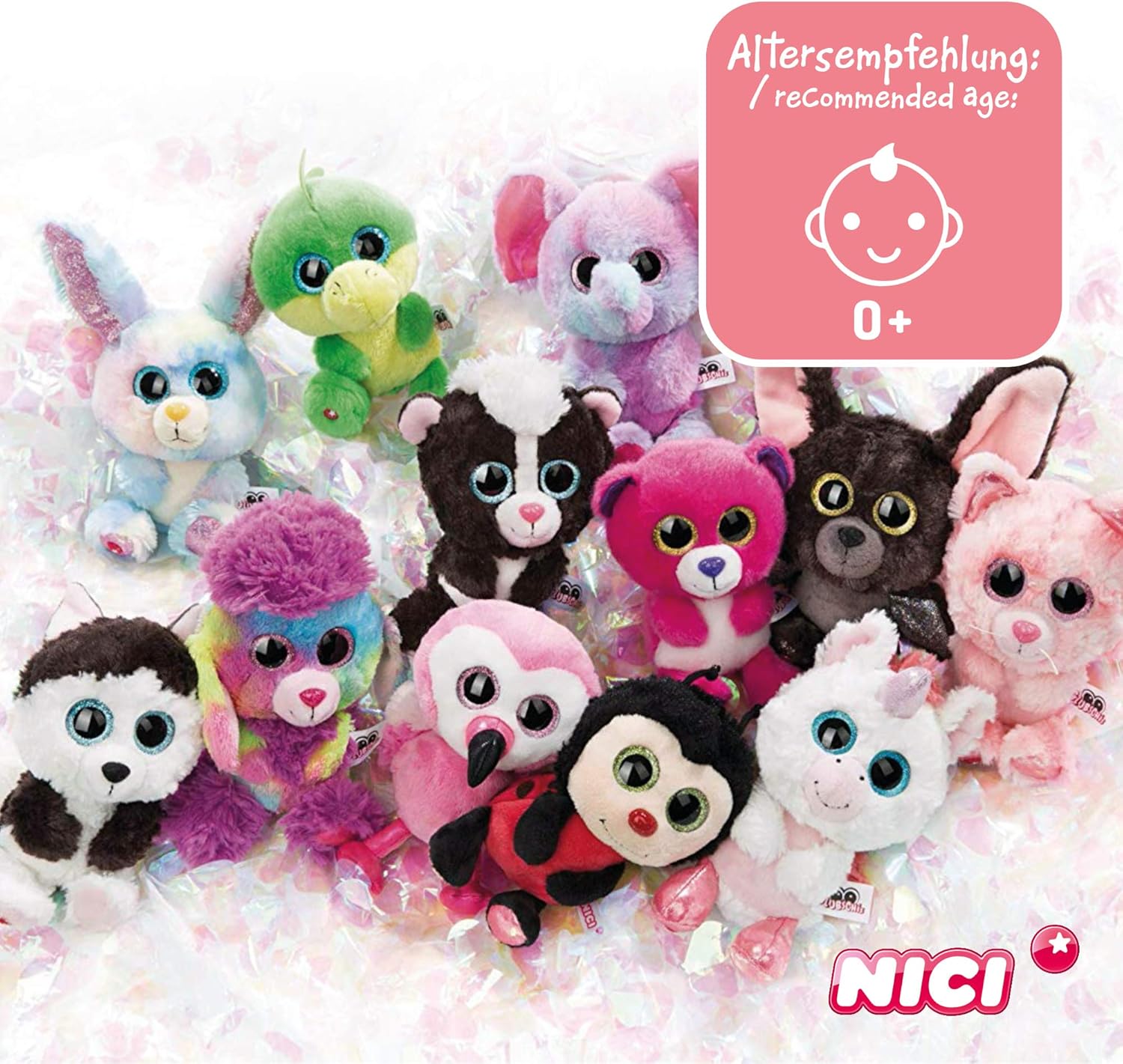 NICI 46316 Cuddy Soft Toy Glubschis Unicorn Vita-Mi 15cm, Black/Multi-Coloured P 3