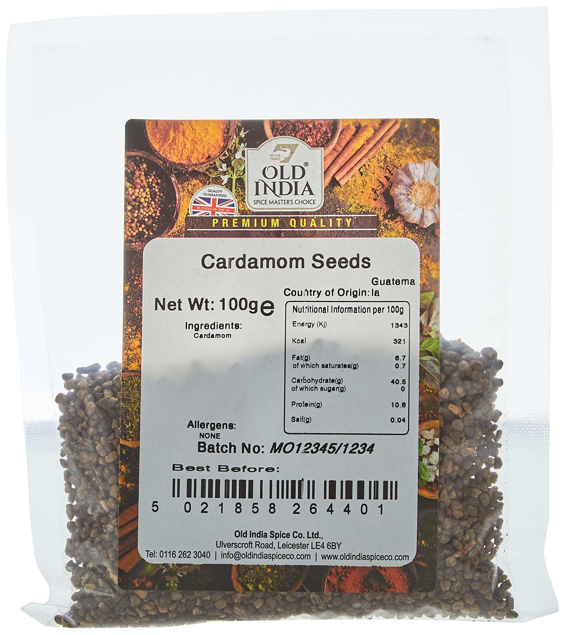 Old India Cardamom Seeds - 100g Whole Spice | Natural & GMO Free