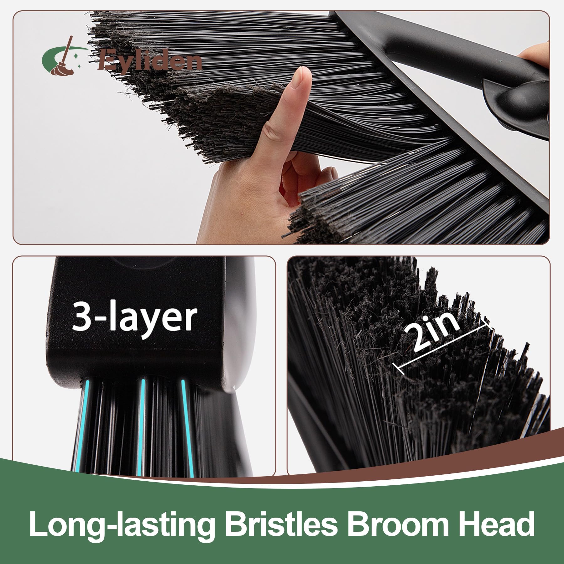 Eyliden Heavy Duty Angle Broom with Long Handle - 57.48 Inch Commercial Broom for Indoor & Outdoor Cleaning 4
