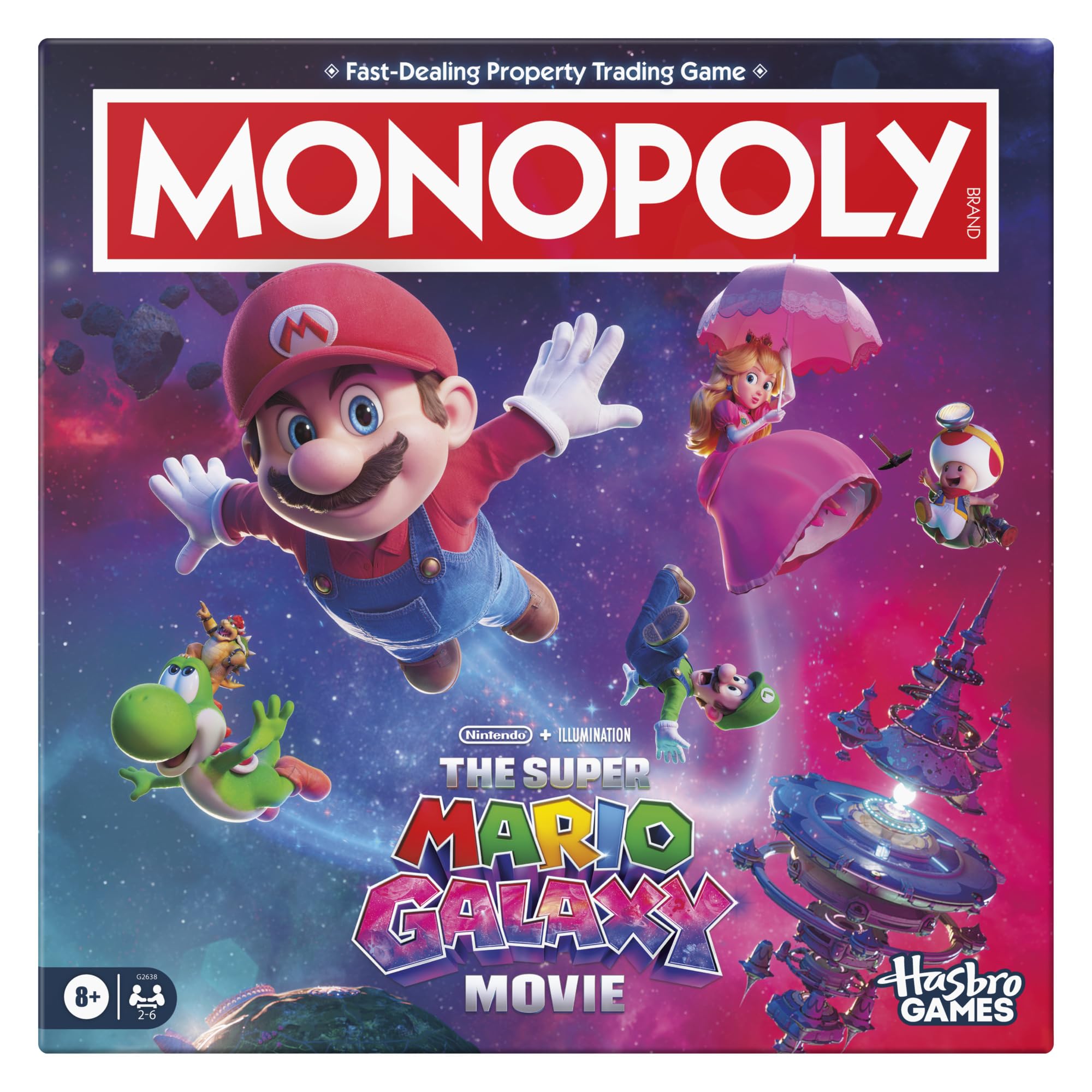 Monopoly: The Super Mario Galaxy Movie Edition Board Game - Family Fun for Ages 8+ | 2-6 Players