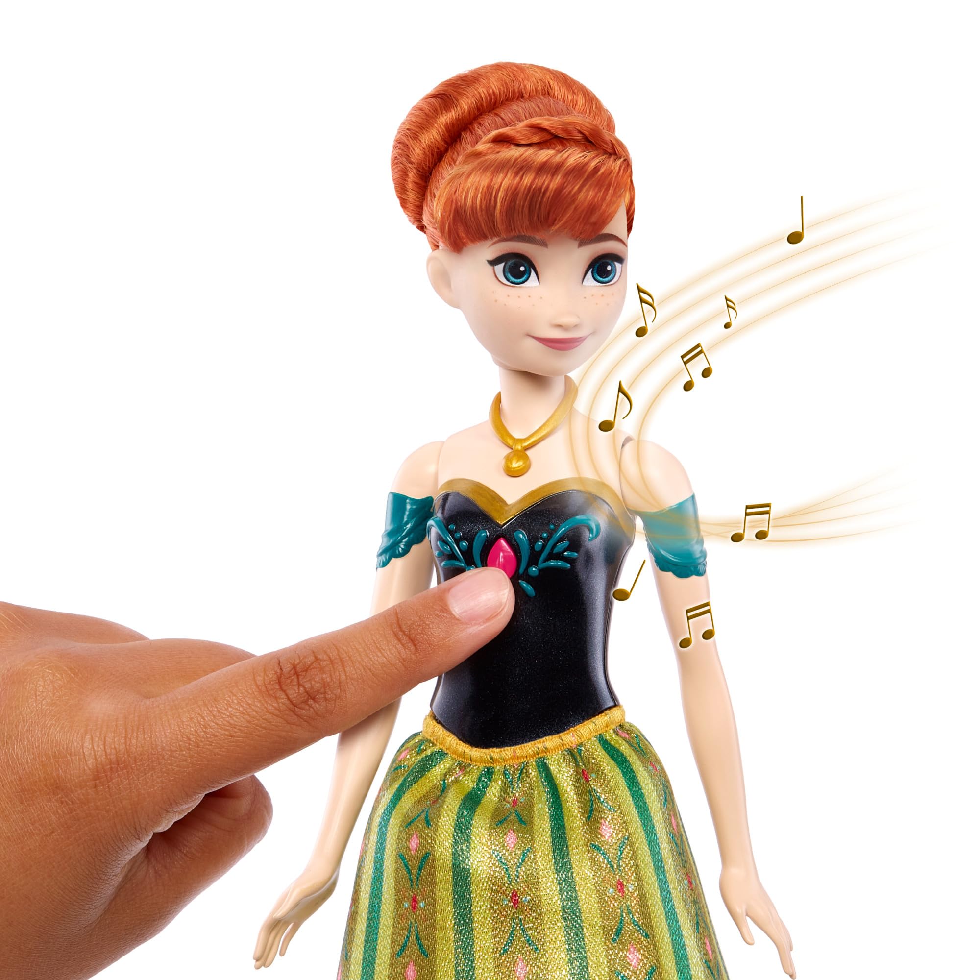 Mattel Disney Frozen Singing Anna Fashion Doll - Posable Doll with Signature Outfit & Brushable Hair 6