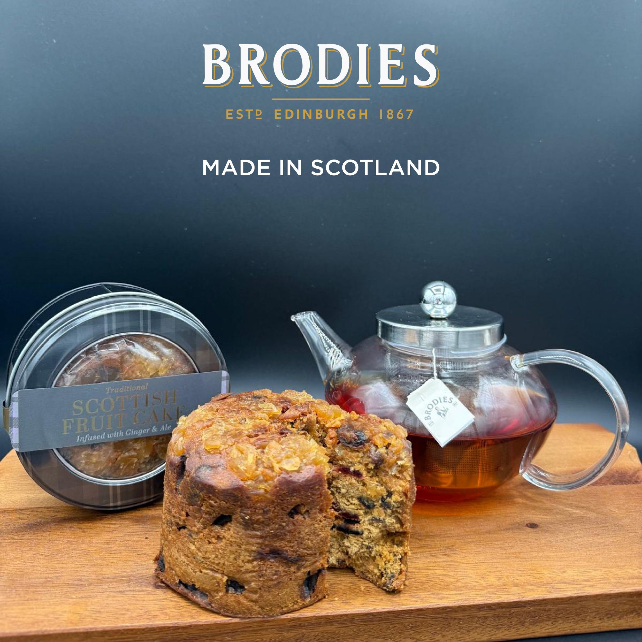 Brodies Traditional Scottish Fruit Cake - 315g - Infused with Ginger and Ale 3