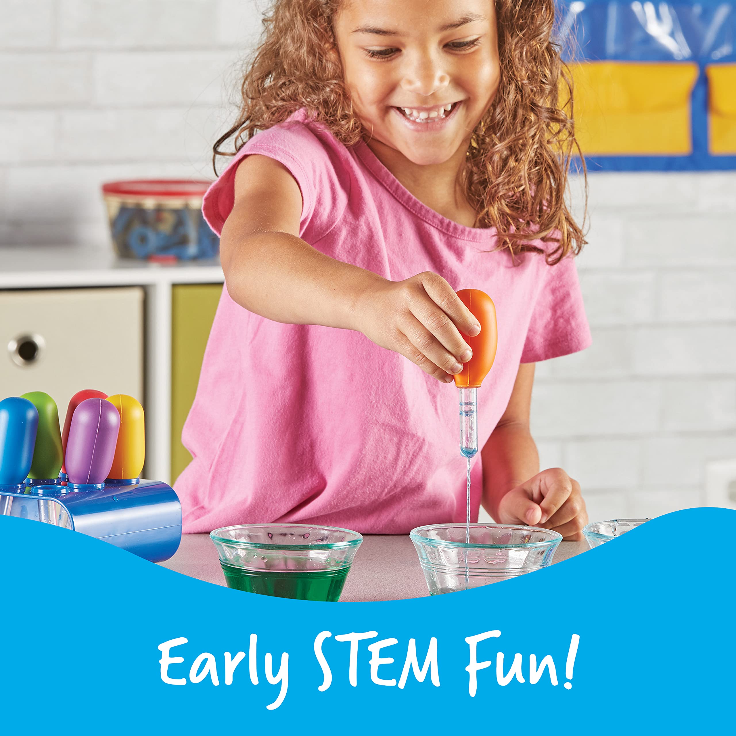 Learning Resources Jumbo Colorful Eyedroppers - Set of 6 with Stand | Ages 3+ | Motor Skills 2