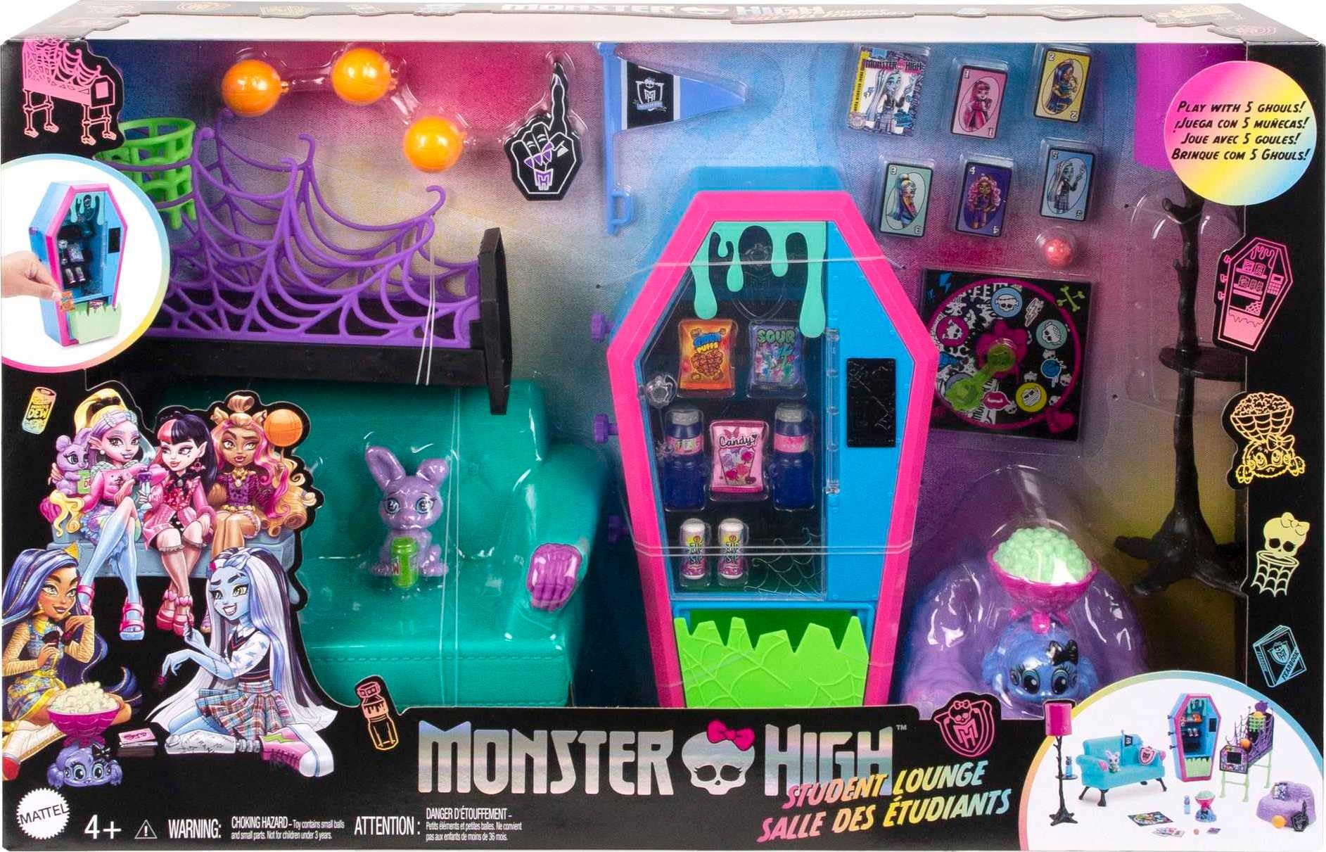 Monster High Student Lounge Playset with Doll House Furniture and Themed Accessories 6