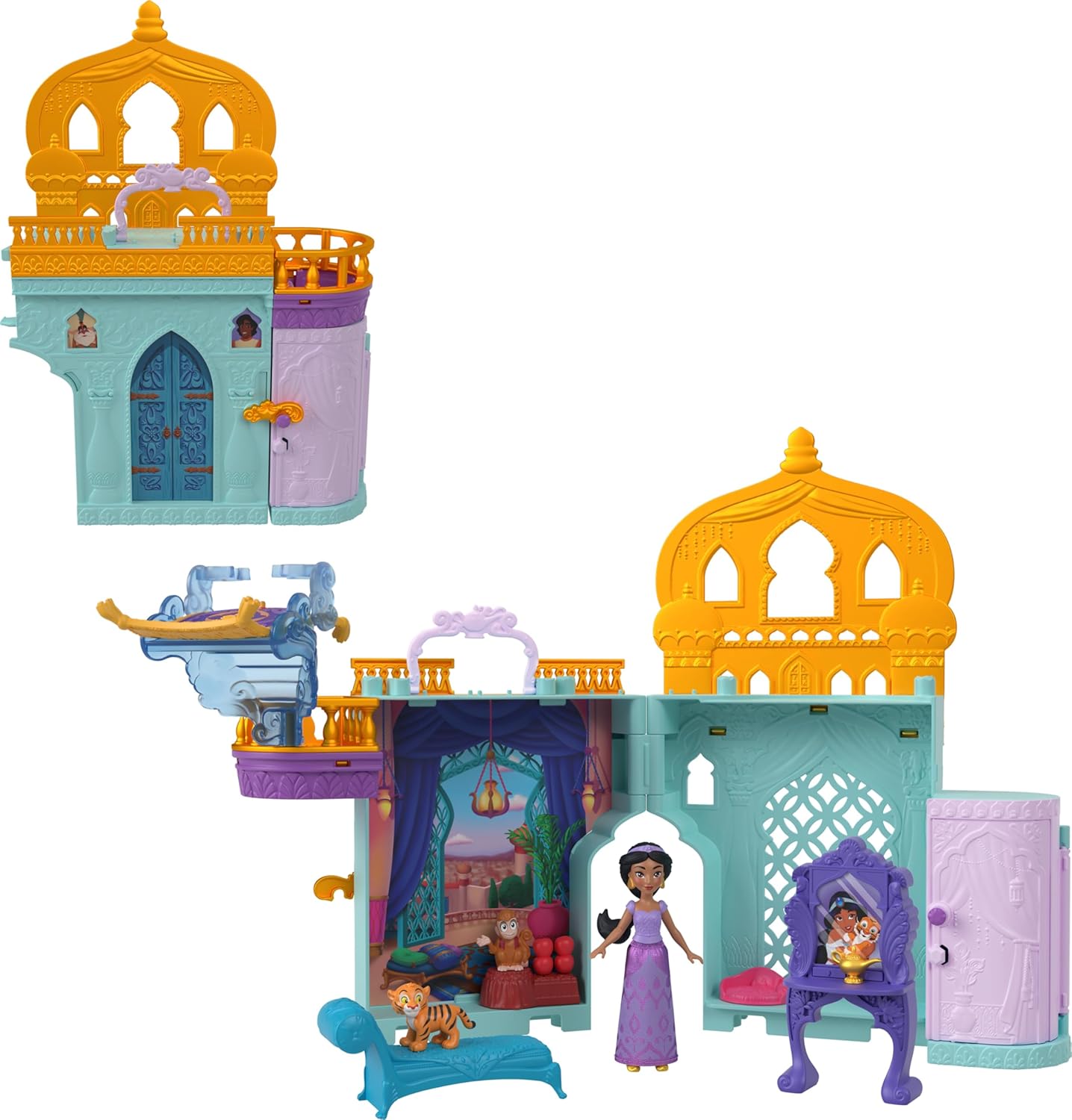 Disney Princess Jasmine's Palace Playset - Stacking Doll House with Figures & Furniture 1