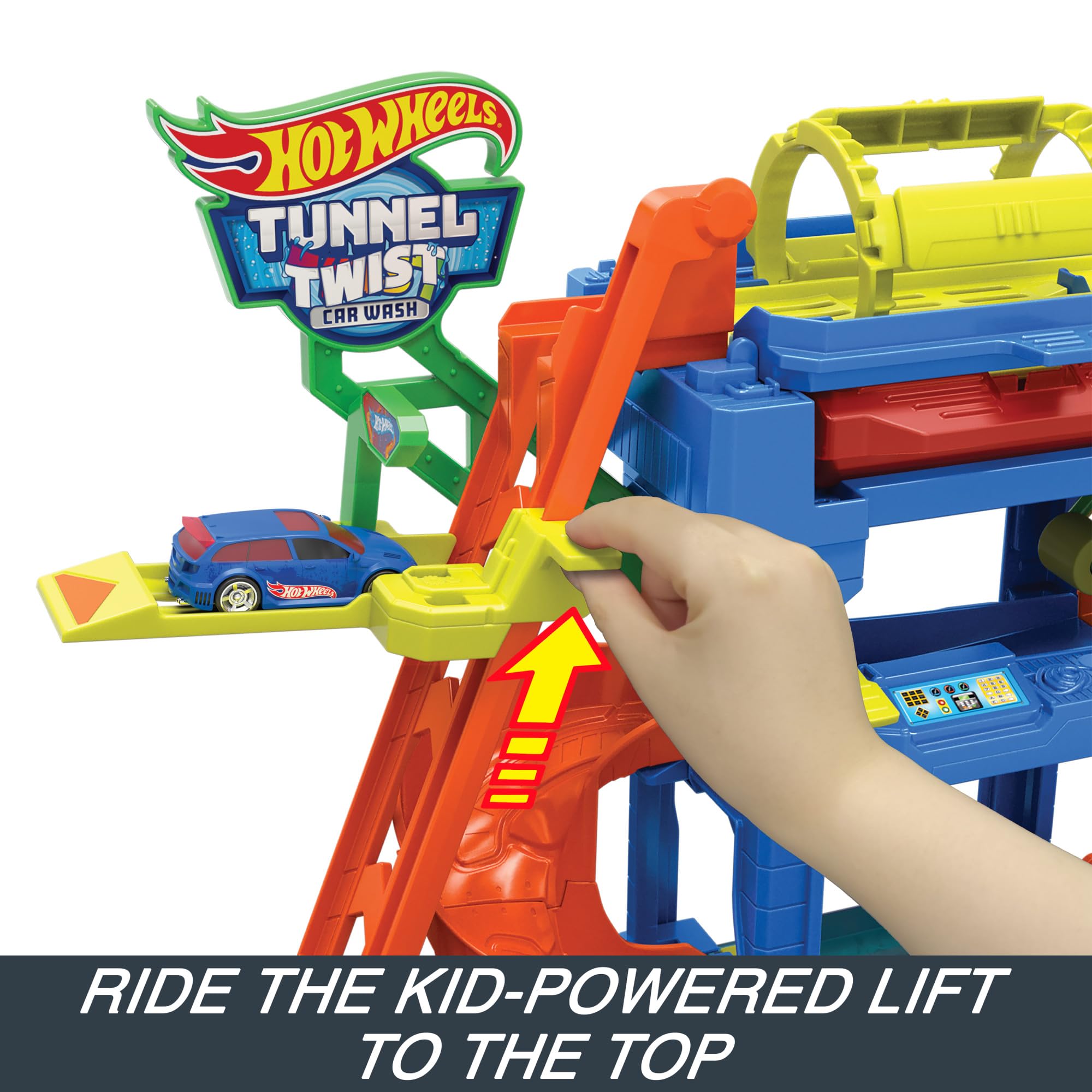 Hot Wheels Let's Race - City Tunnel Twist Car Wash Playset | Includes 1 Color Shifters Car | 1:64 Scale 3