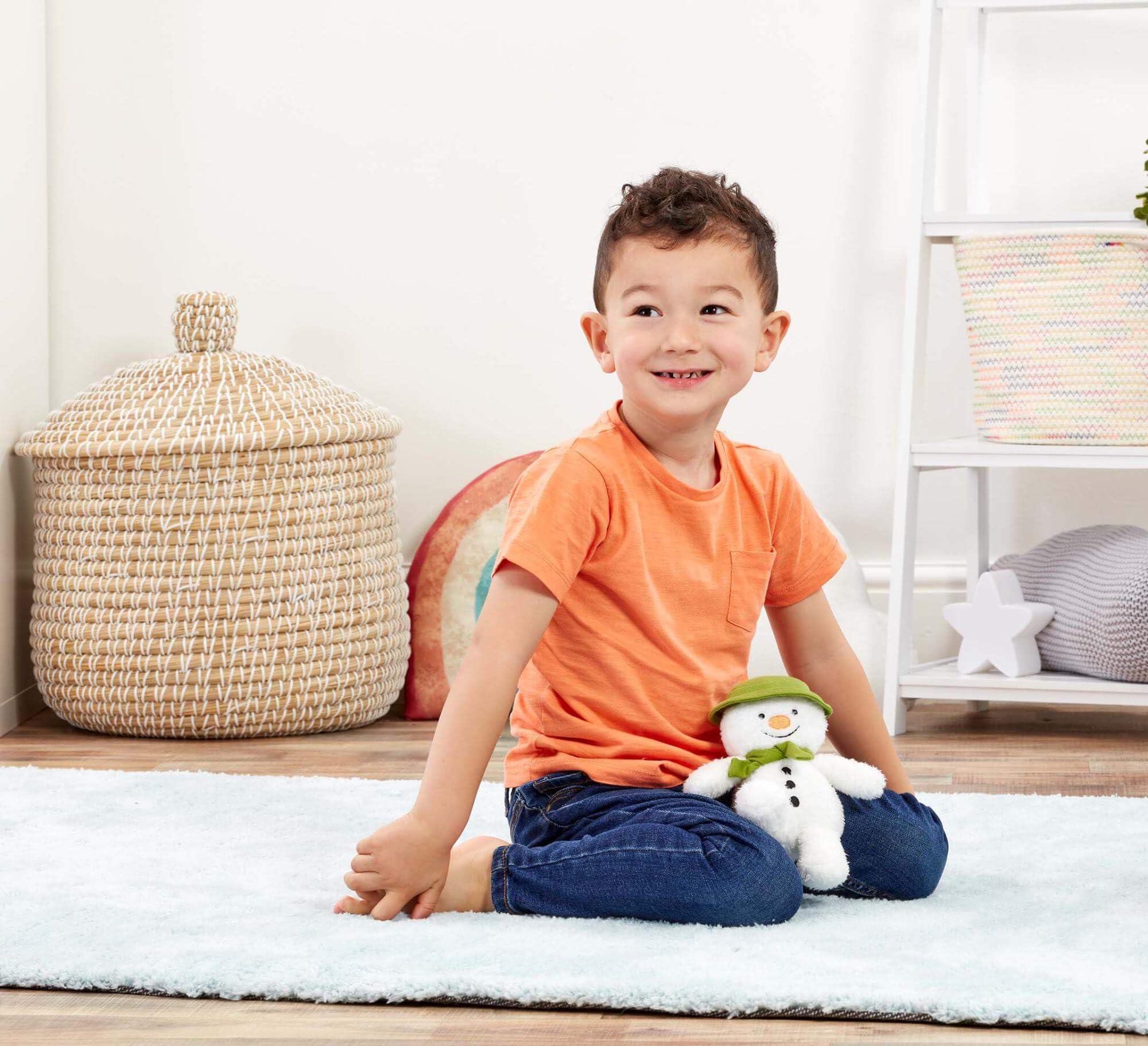 Rainbow Designs Snowman Bean Toy - Ultra Soft | 15cm | Suitable from Birth