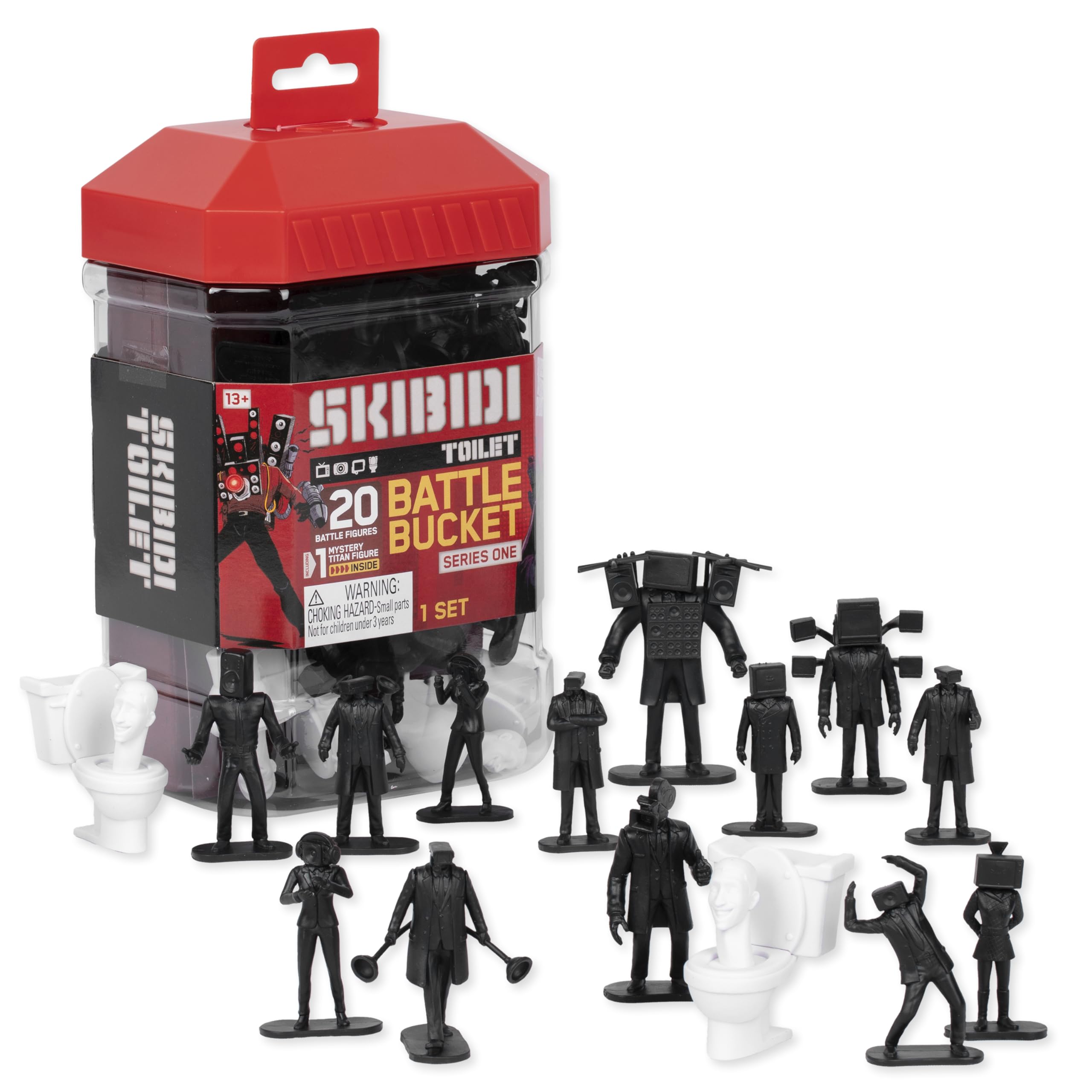 Skibidi Toilet Battle Bucket - 20-Piece Collectible Action Figure Playset for Kids 8+ 1
