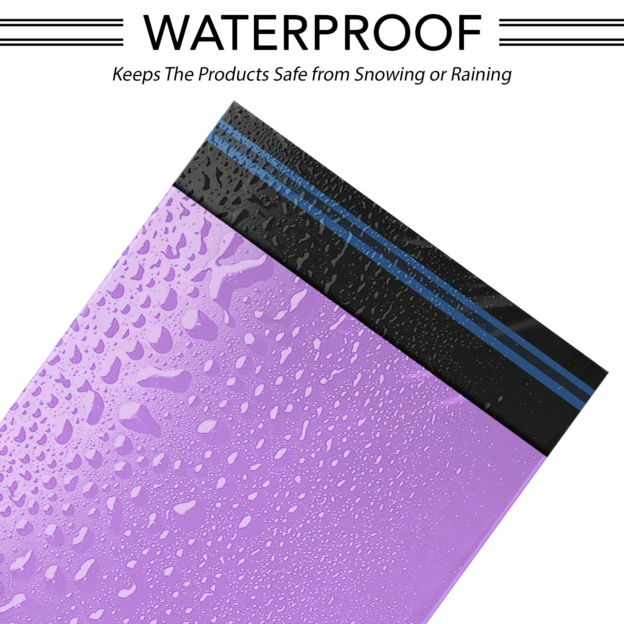 iSOUL Mailing Bags - 50 Pack Purple Poly Postal Bags | 2 Sizes (10x14" & 12x16") | Self-Seal 3
