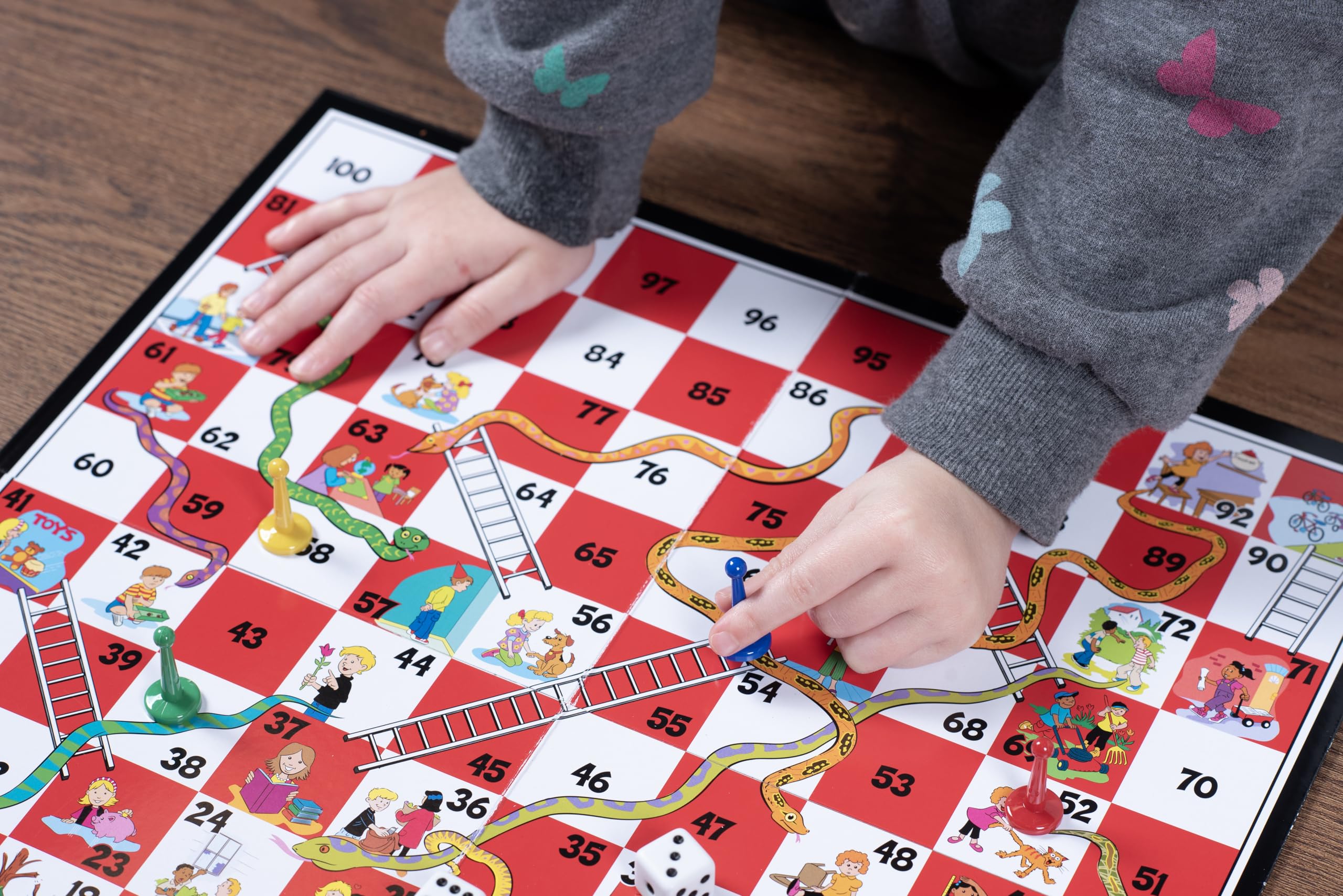 Pressman Snakes & Ladders Game for Kids - Classic Board Game for 2-4 Players 9