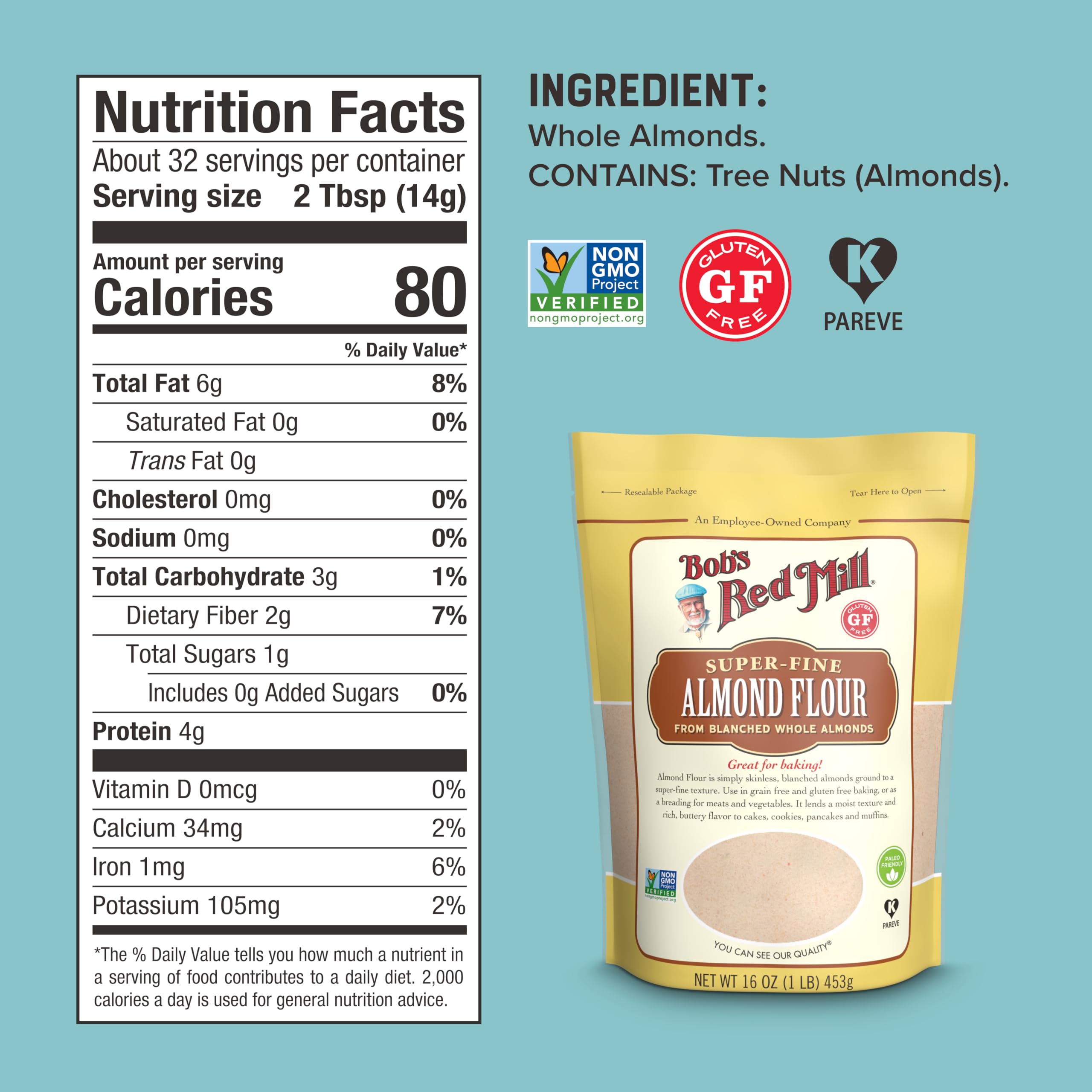 Bob's Red Mill Almond Flour - Gluten Free, Low Carb, Paleo & Vegan | 1.81 kg 5