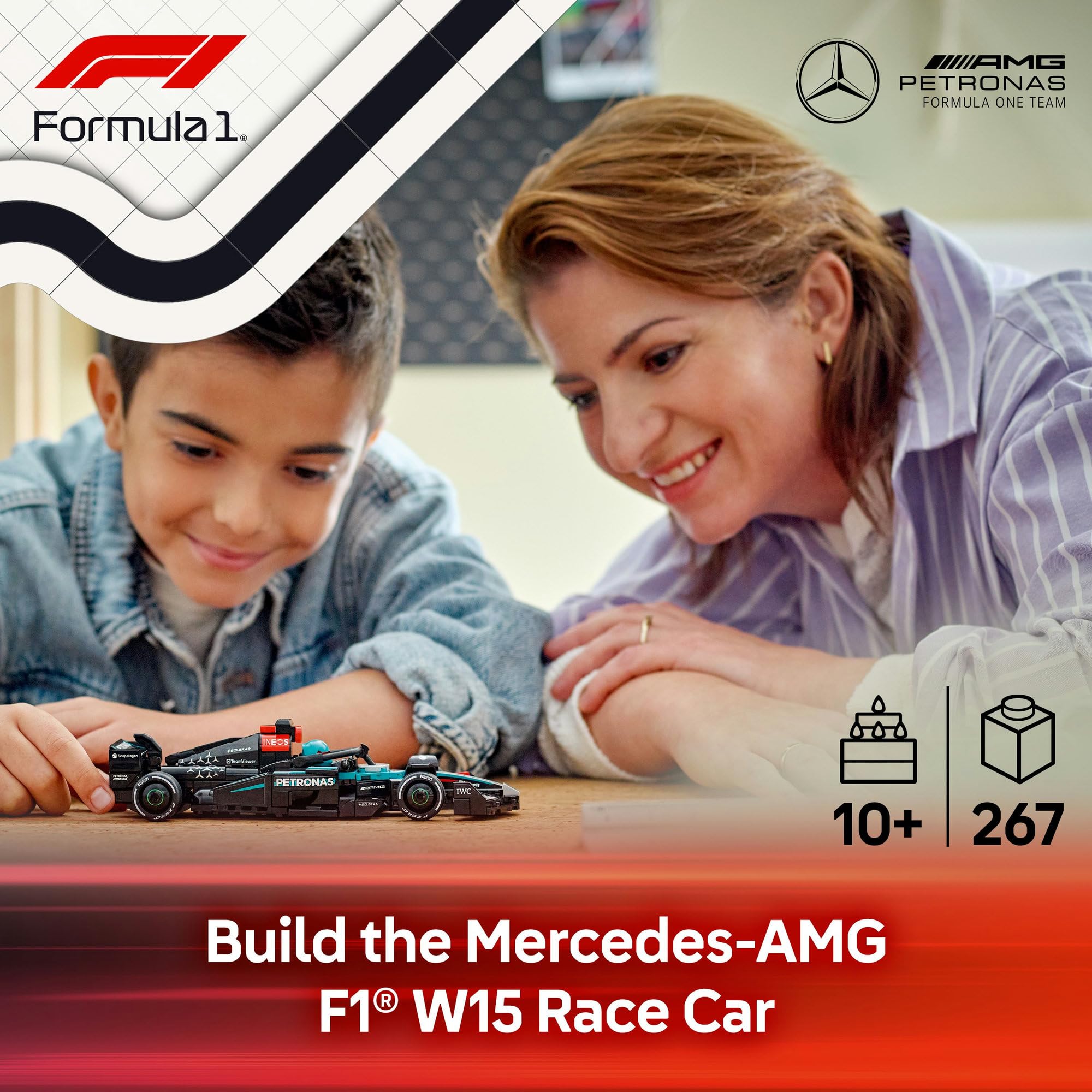 LEGO Speed Champions Mercedes-AMG F1 W15 Race Car Toy - Building Set with Driver Minifigure for Ages 10+ 2
