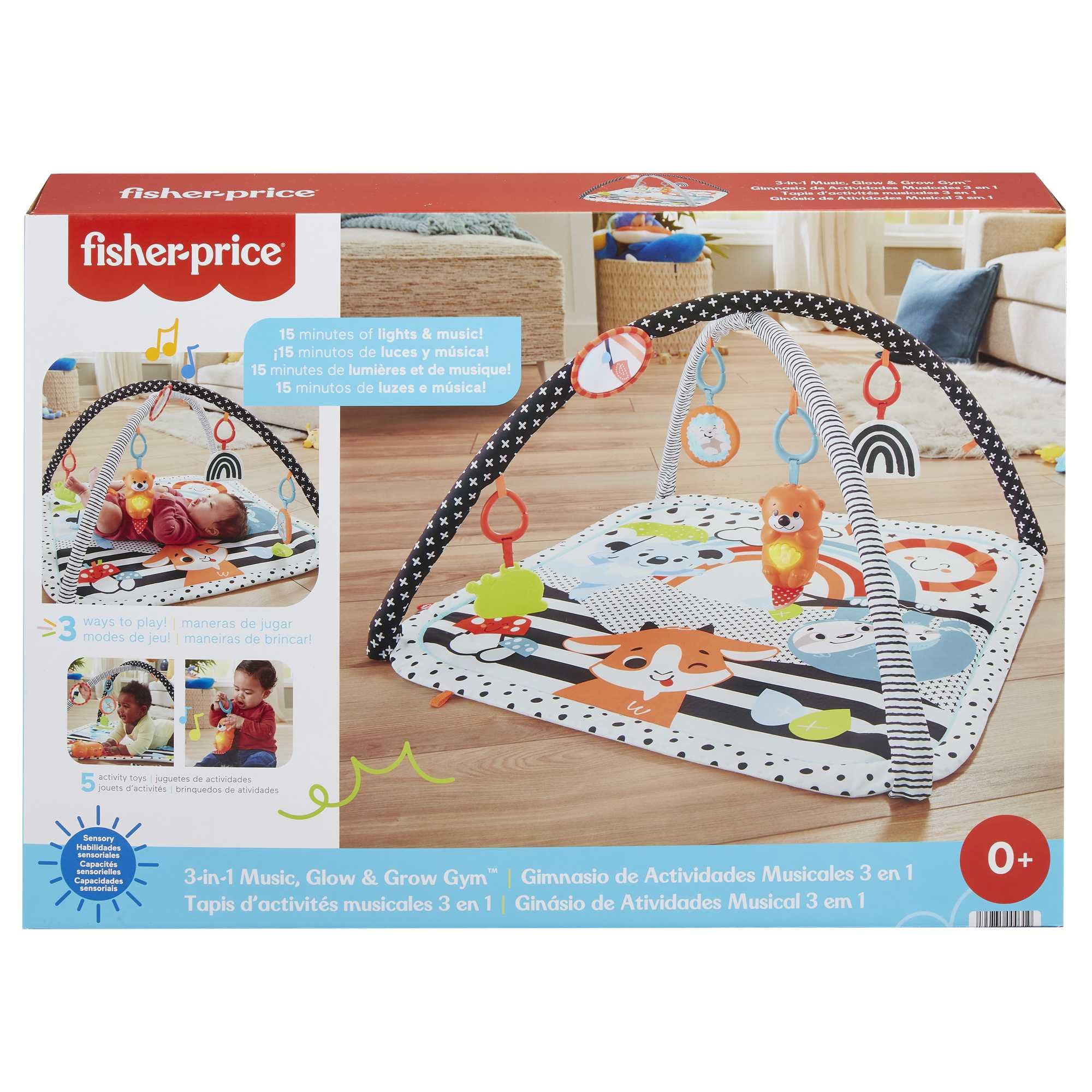 Fisher-Price 3-in-1 Baby Gym Newborn Playset - Tummy Time, Music & Lights, Sensory Toys 6