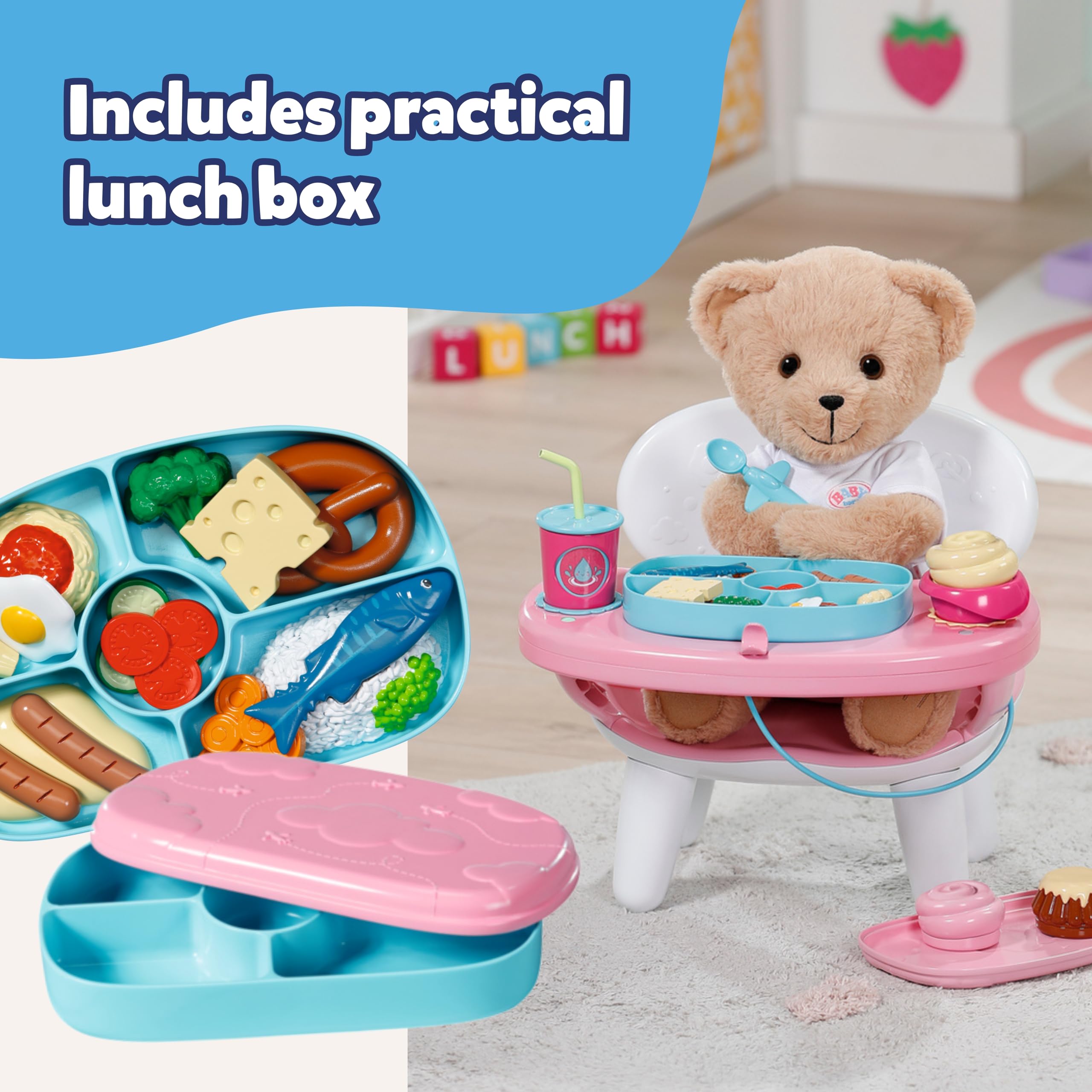 BABY born Feeding Table with Light & Sound Function - Interactive Playset for 43 cm Dolls 5