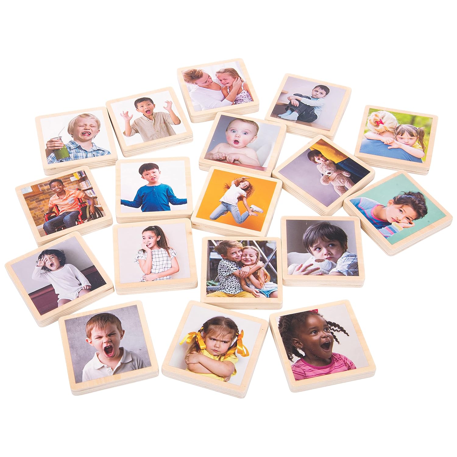 TickiT My Emotions Wooden Tiles - Educational Emotional Learning Toy for Kids