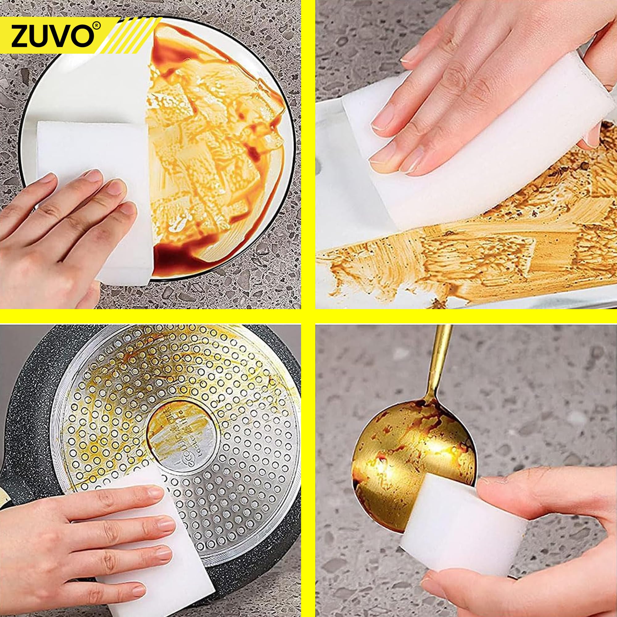 Zuvo Magic Eraser Sponge - Heavy-Duty Cleaning | 12-Pack | Melamine 5